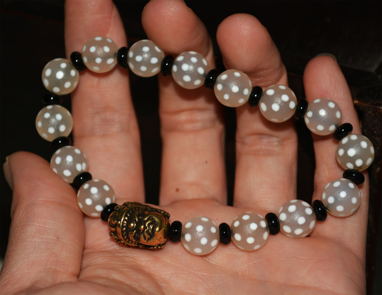 MRX Tibetan Ancient Stars Dzi Bead Bracelet Agate Pyu Real Himalaya Chung Gzi Tibet Mala Prayer Lucky Talisman