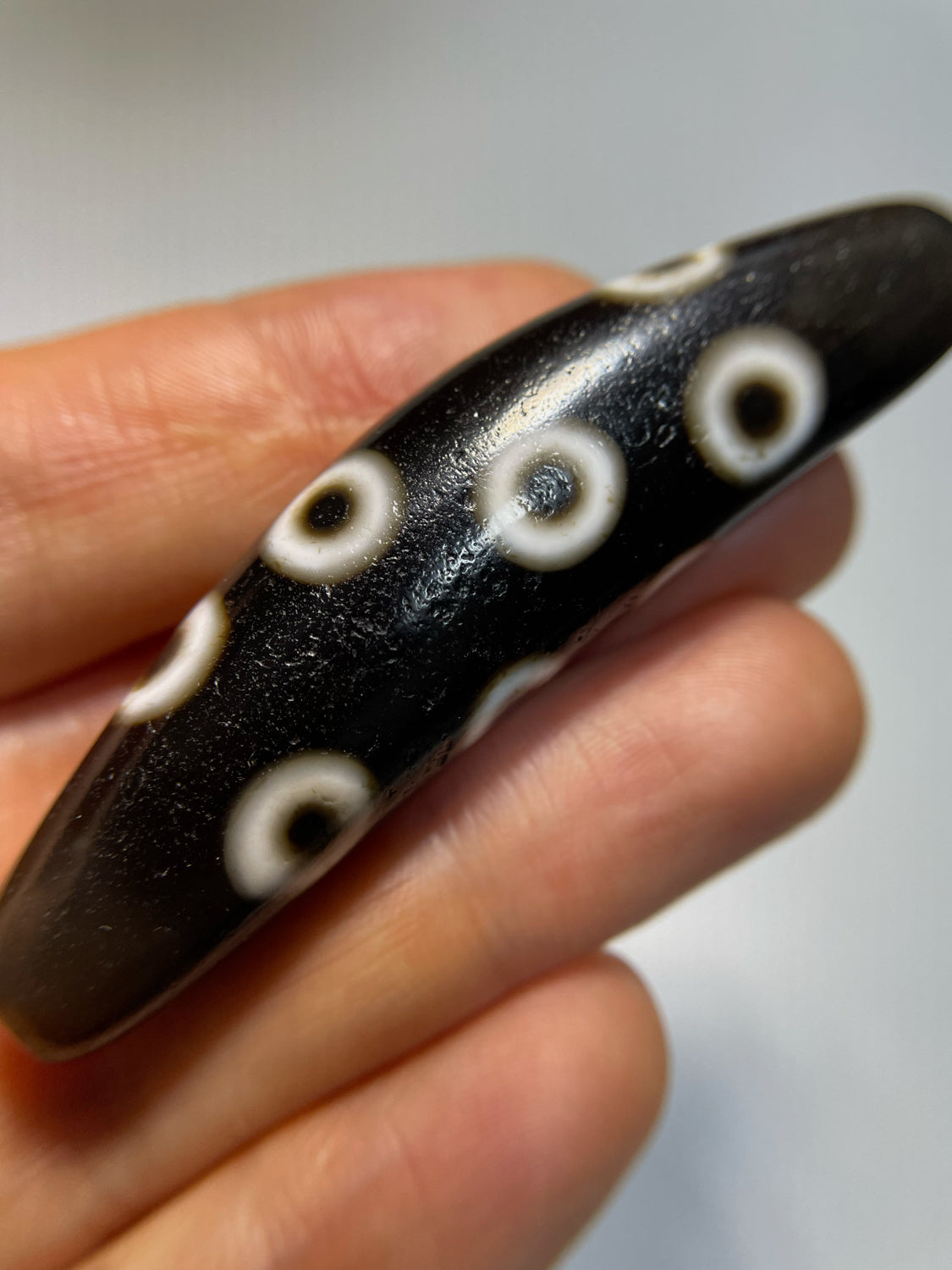 tibetan old ancient nine eight eyes dzi bead pendant amulet