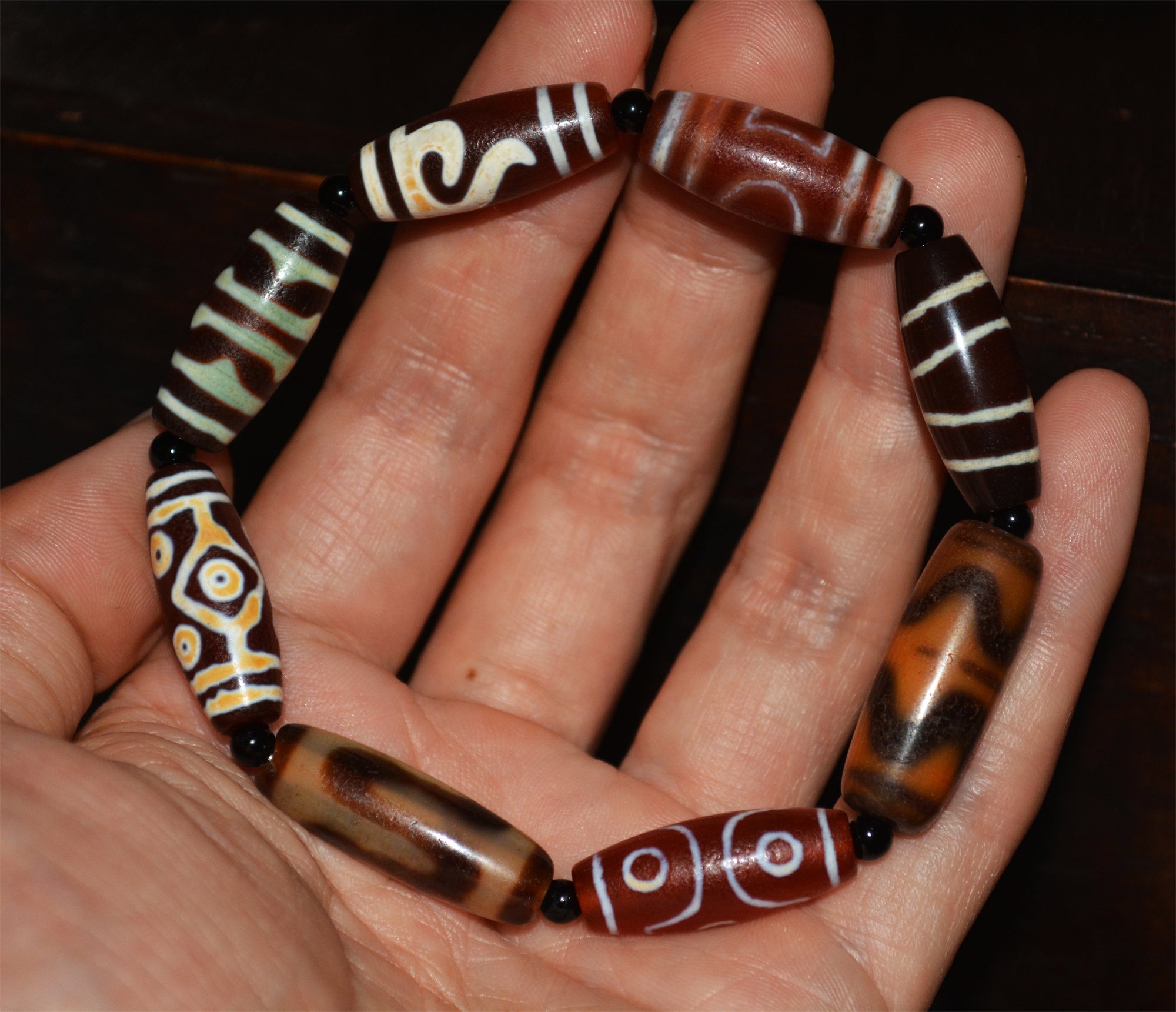 Tibetan Agate *Tiger fashion Teeth* Amulet Dzi