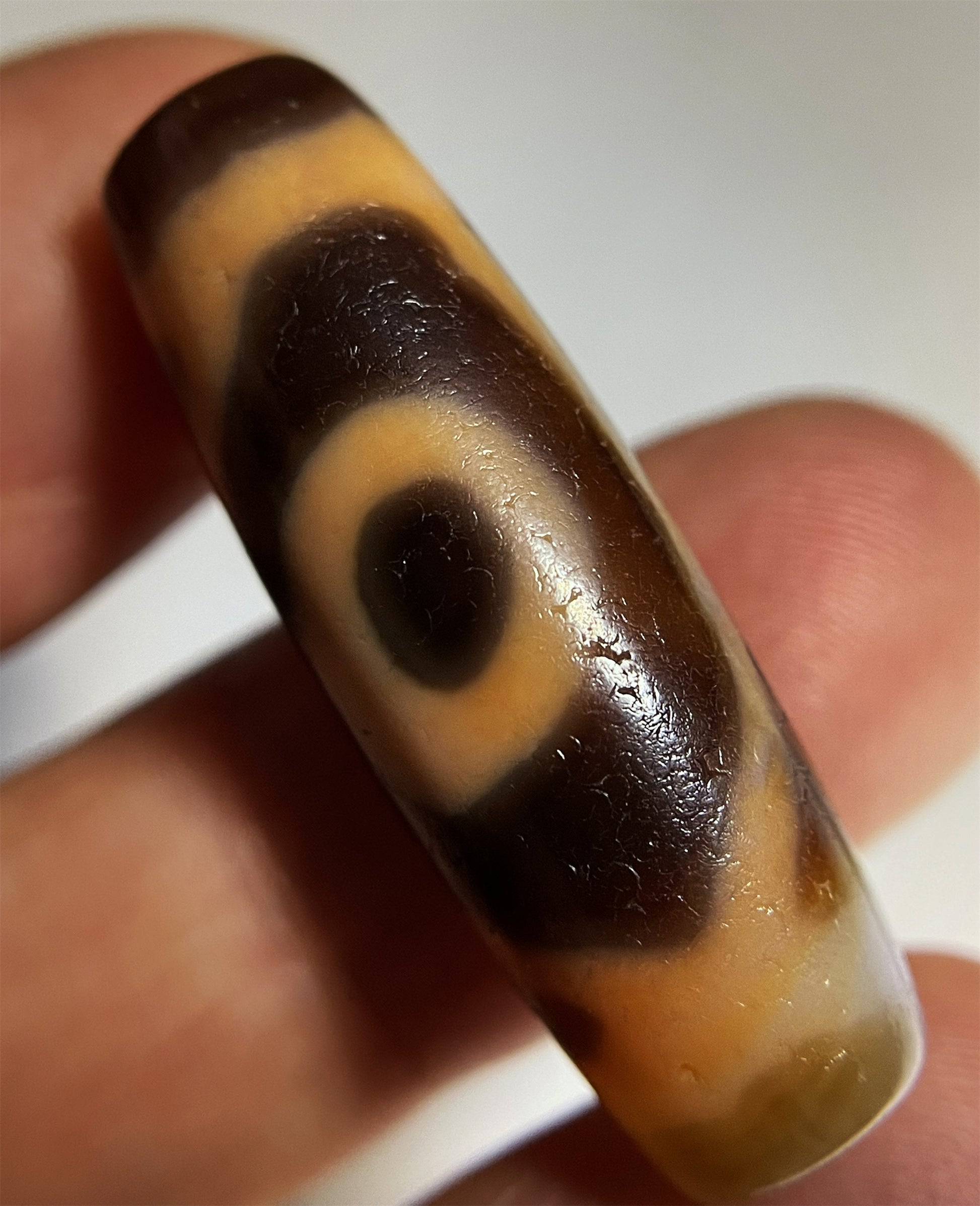 Ancient Genuine Tibet Two Eyes Dzi Bead Amulet Pendant Himalaya Agate Pure Special 2 Eyed Gzi Old Antique Real Talisman Bracelet