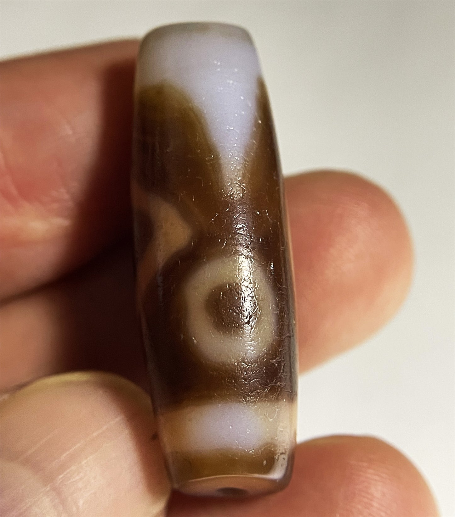 Ancient Genuine Tibet Two Eyes Dzi Bead Amulet Pendant Himalaya Agate Pure Special 2 Eyed Gzi Old Antique Real Talisman Bracelet