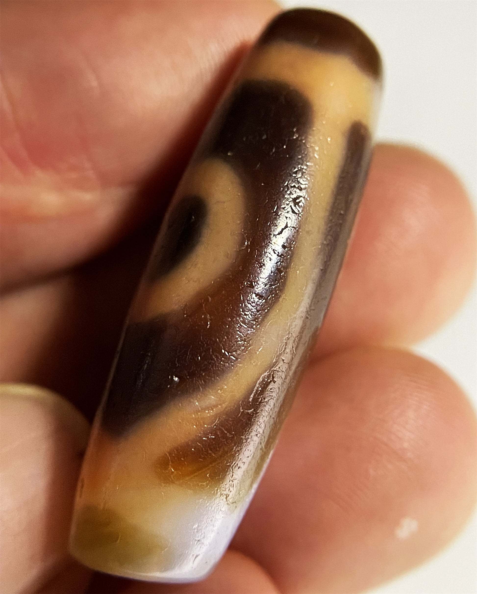 Ancient Genuine Tibet Two Eyes Dzi Bead Amulet Pendant Himalaya Agate Pure Special 2 Eyed Gzi Old Antique Real Talisman Bracelet