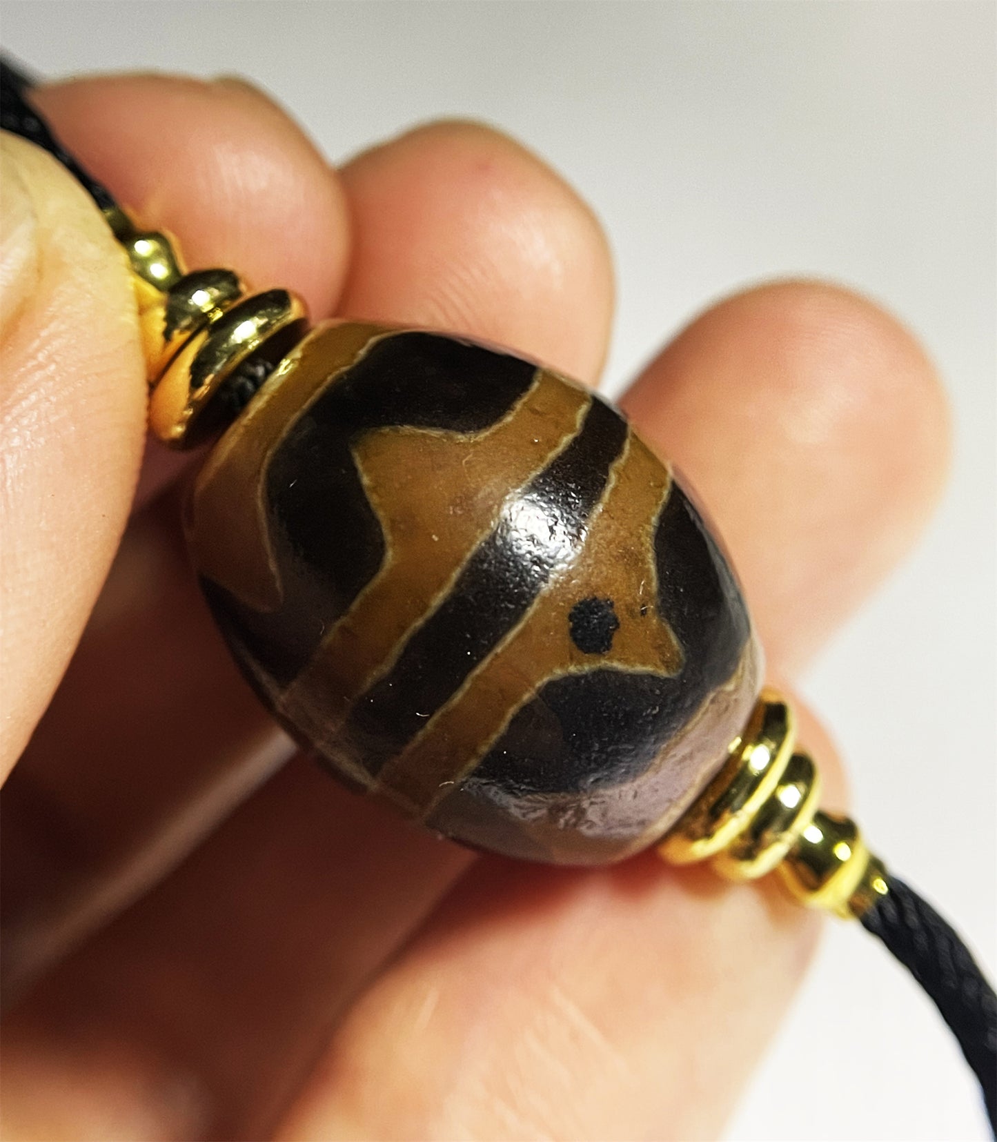 Ancient Dzi Bead Genuine Tibetan Water Wave Amulet Pendant Himalayan Agate Pure Tiger Tooth Zigzag Gzi Old Antique Real Talisman Bracelet