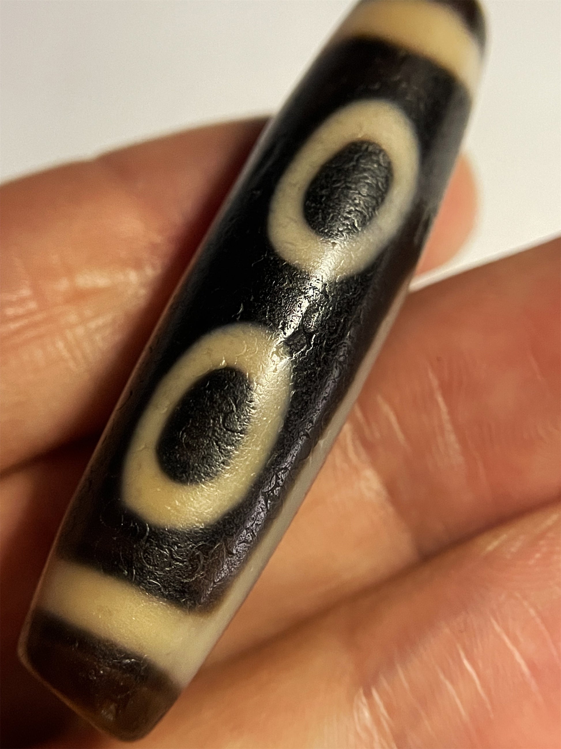 Ancient Dzi Bead Tibetan Three Eyes Amulet Pendant Real Himalaya Agate Pure Special 3 Eyed Gzi Old Antique Genuine Talisman Bracelet Authentic