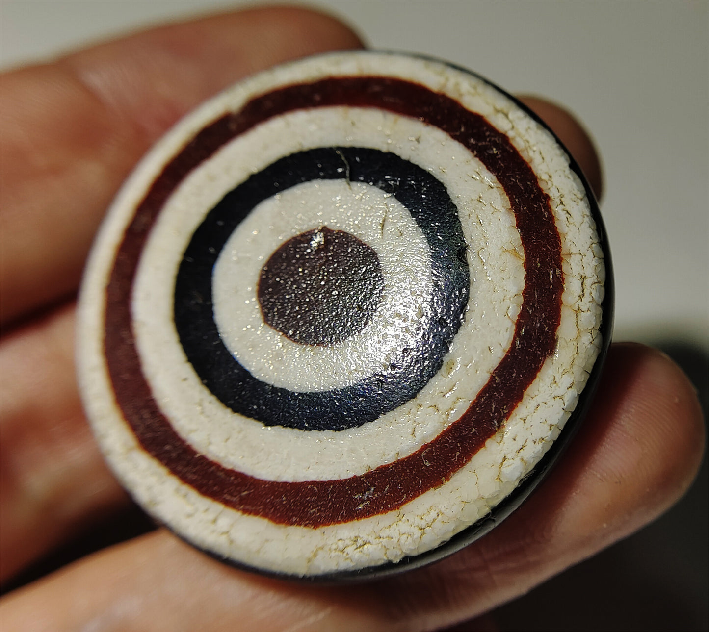 Tibetan Ancient Lukmik Eye Dzi Bead Pendant Goat Horse Pyu Himalaya Agate Amulet 5 Eyes