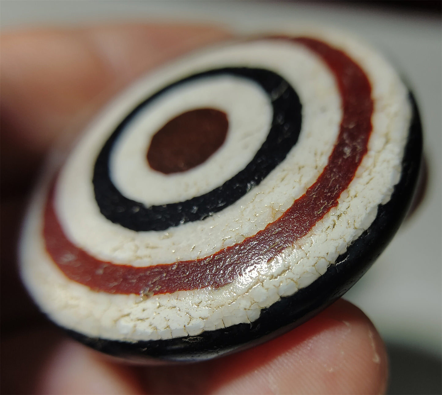 Tibetan Ancient Lukmik Eye Dzi Bead Pendant Goat Horse Pyu Himalaya Agate Amulet 5 Eyes