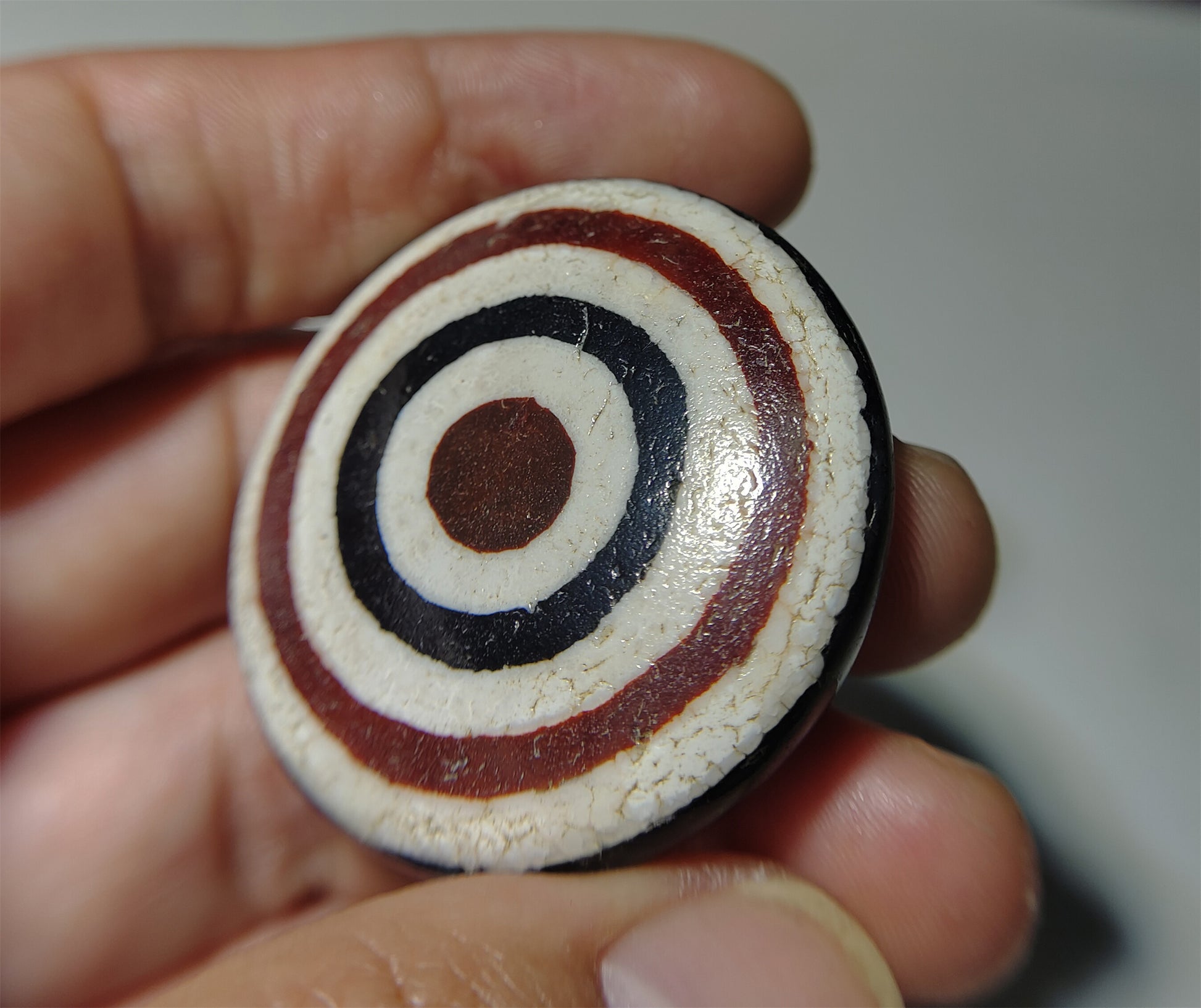 Tibetan Ancient Lukmik Eye Dzi Bead Pendant Goat Horse Pyu Himalaya Agate Amulet 5 Eyes