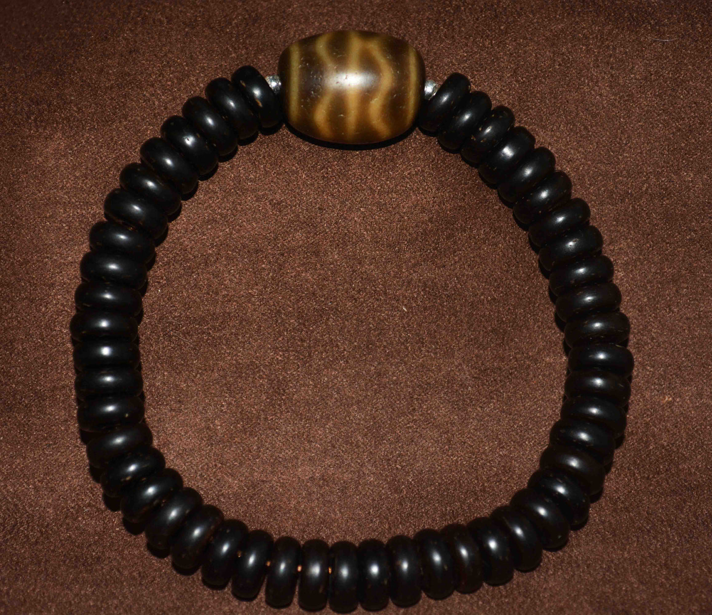 Ancient Tibetan Pure Tiger Tooth Dzi Bead Amulet Double Water Wave Himalayas Genuine Zigzag Agate Gzi Pendant Talisman