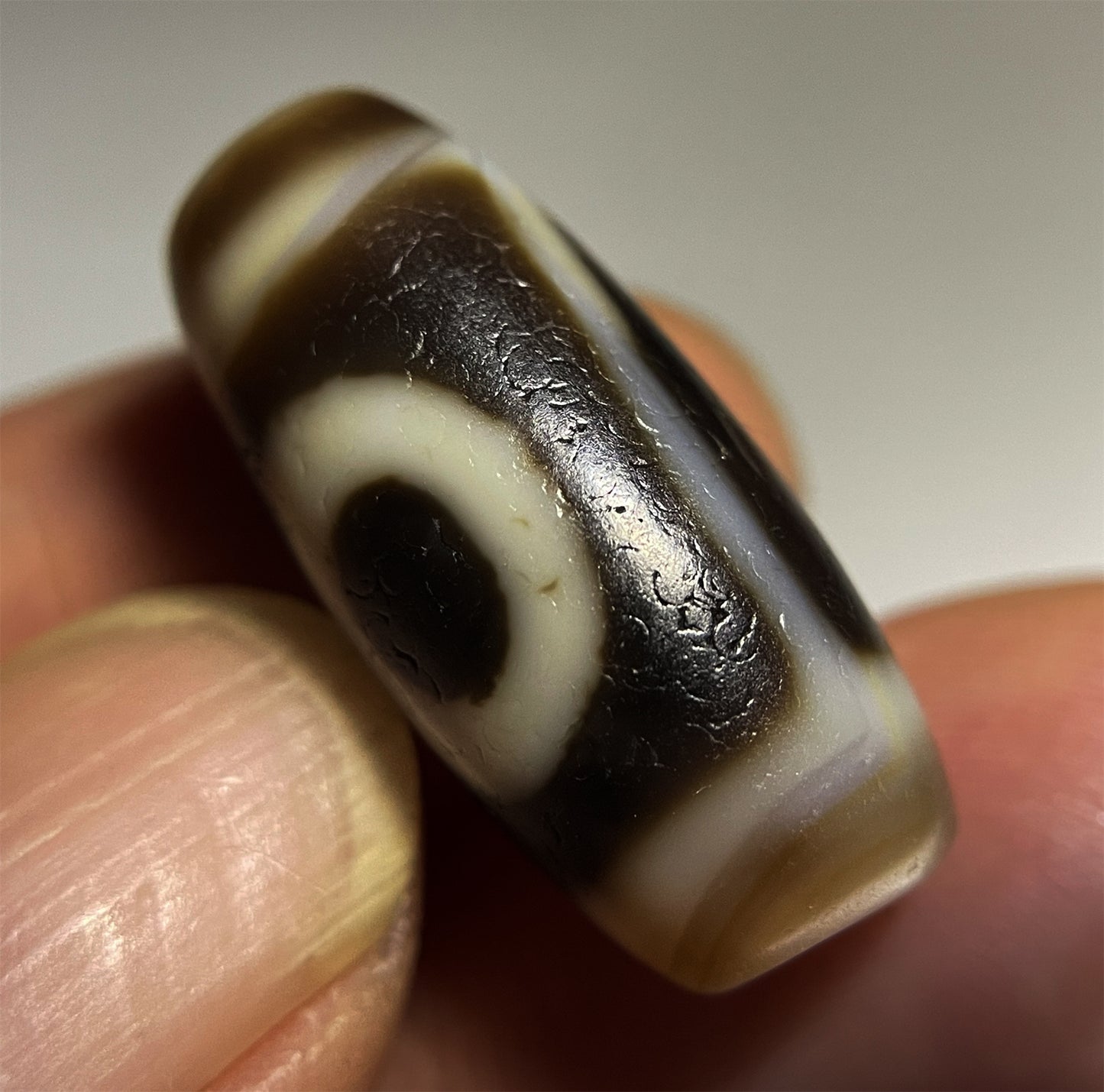 Ancient Two Eyes Dzi Bead Amulet Tibetan Pendant Real Himalaya Agate Pure 2 Eyed Gzi Old Antique Genuine Talisman Bracelet