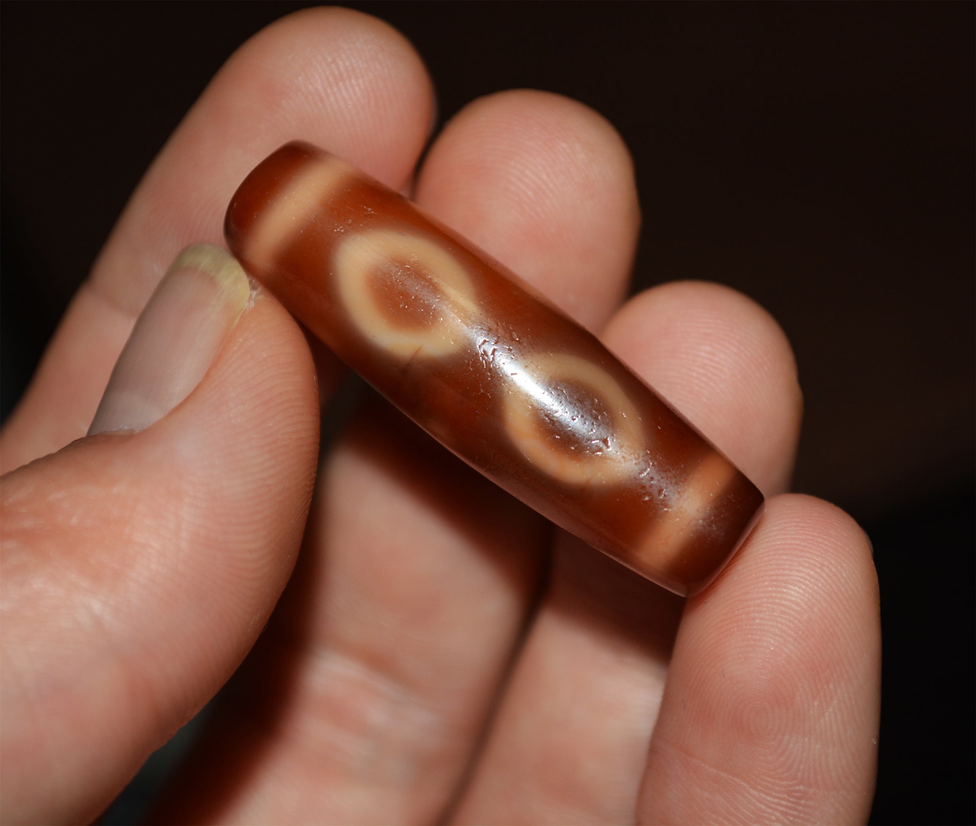 Real Ancient Tibetan Three Eyes Dzi Bead Pendant Amulet Himalaya Old Antique Genuine Agate Nepal 3 Eyed Pure Gzi Talisman Bracelet