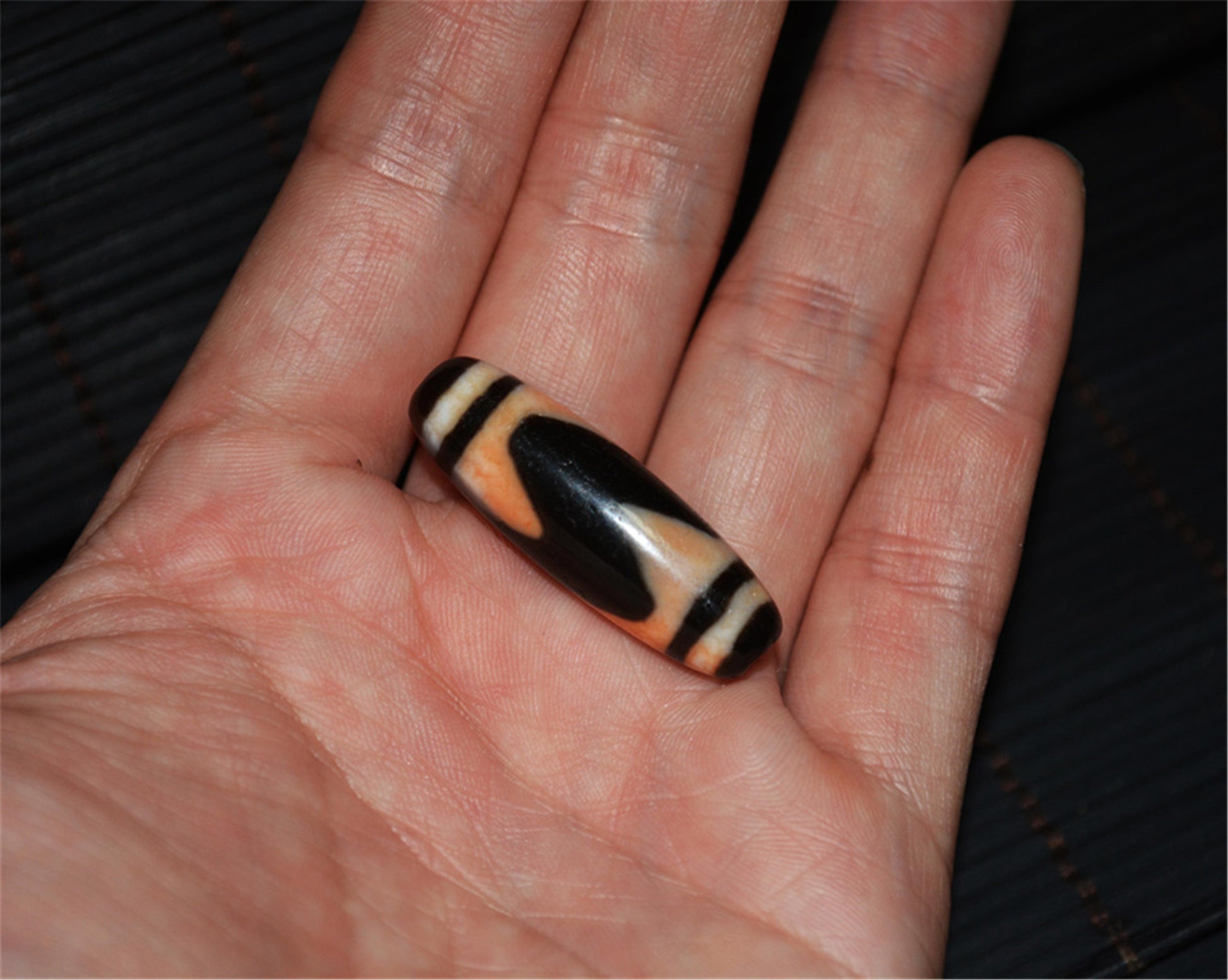 Genuine Ancient Tibetan Water Wave Dzi Bead Amulet Cinnabar Bloodspots Himalaya Pure Tiger Tooth Gzi Pendant Real Old Antique Agate ZigZag Talisman Bracelet