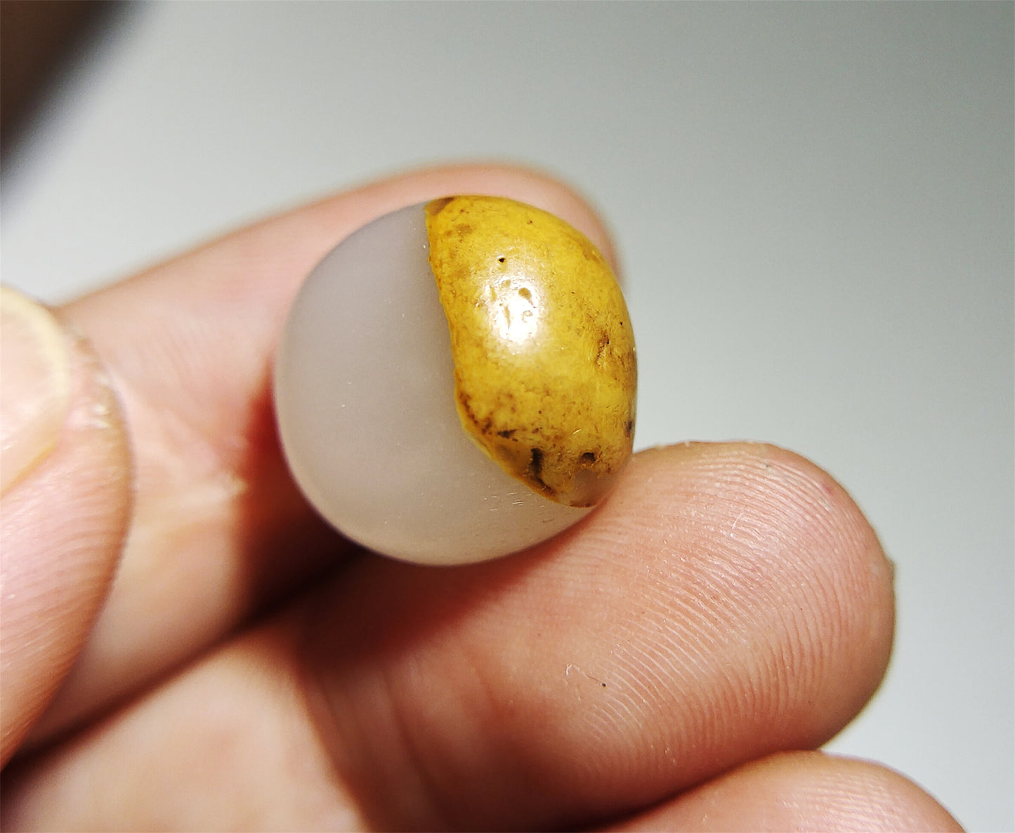 Genuine Chinese White Hetian Jade Pendant Natural Nephrite Bead Real Hotan Old Antique River Pebble Mutton Fat Amulet