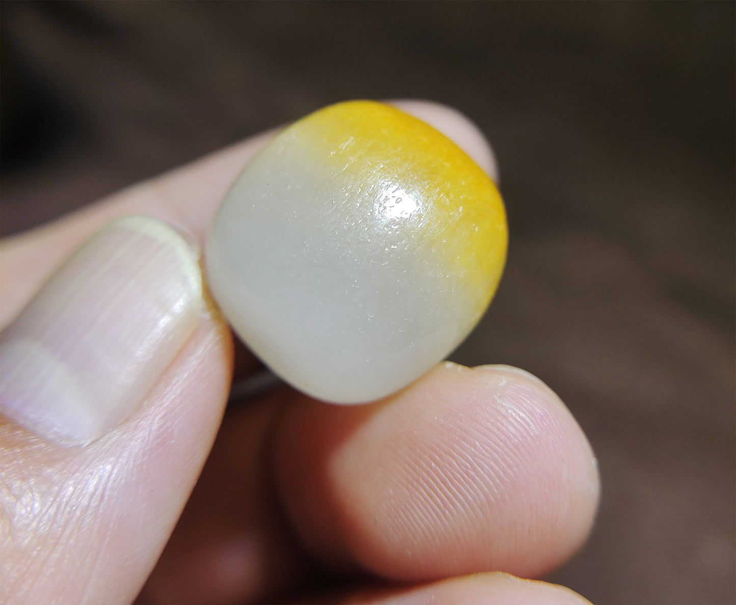 Genuine Chinese White Hetian Jade Pendant Natural Nephrite Bead Real Hotan Old Antique River Pebble Mutton Fat