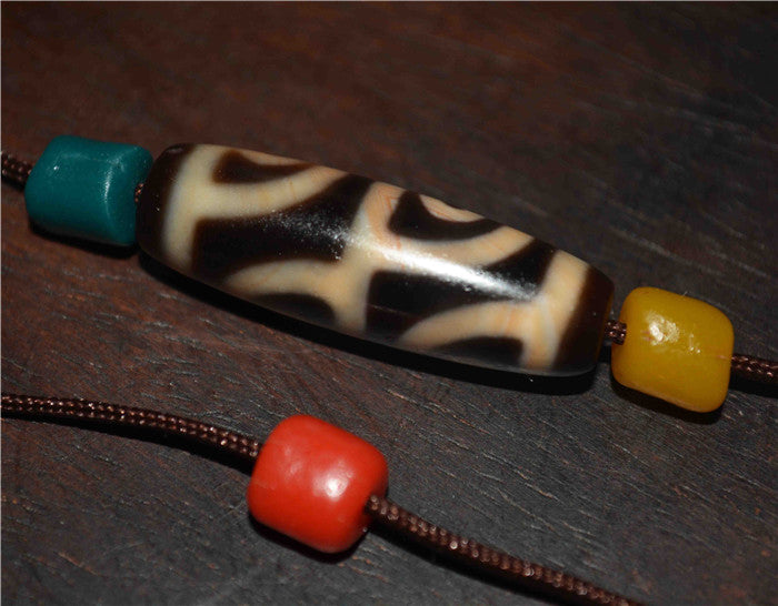 Genuine Himalaya Ancient Cinnabar Four Eyes Dzi Bead Amulet Tibetan Old Antique Real Agate Nepal Bloodspots 4 Eyed Pure Gzi Pendant Talisman Bracelet