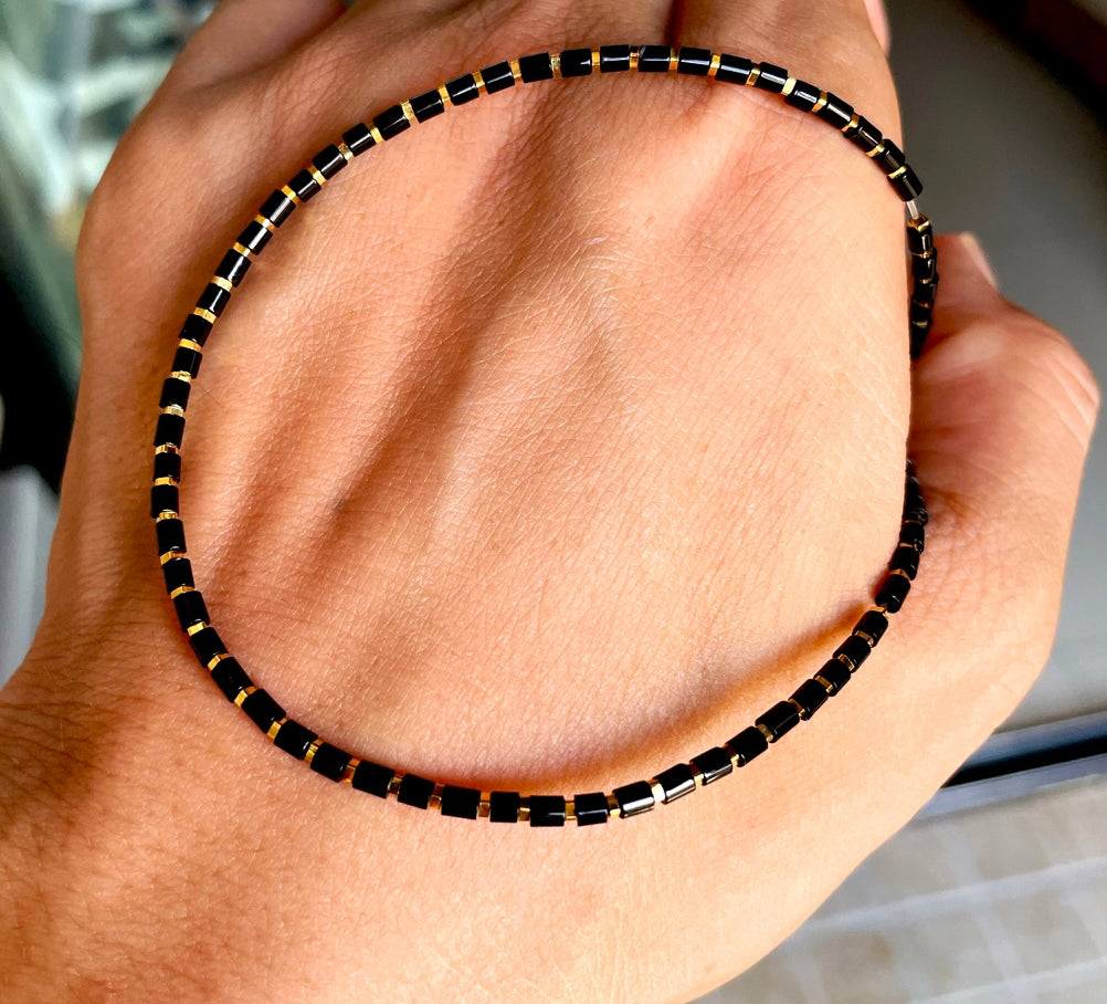 Genuine Himalaya Old Antiqe Black Agate Bracelet Necklace Real Mini Small Size Carnelian Tibetan Beads Natural Sardonyx 喜马拉雅黑玛瑙桶珠手串老剁珠项链缠丝玛瑙手链管珠锁骨链