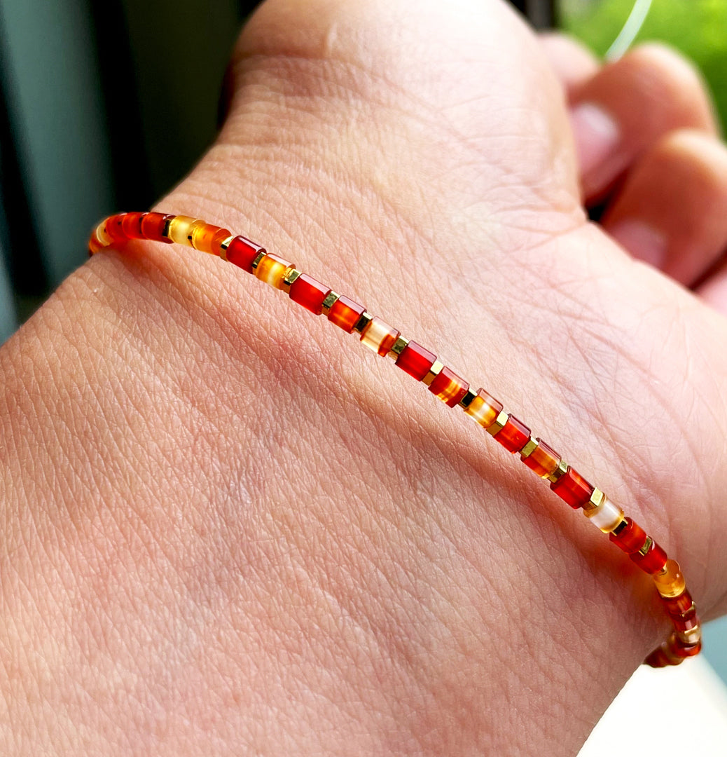 Himalaya Old Antiqe Sardonyx Red Agate Necklace Carnelian Bracelet Tibetan Mala Prayer Beads Natural Mini Small Size