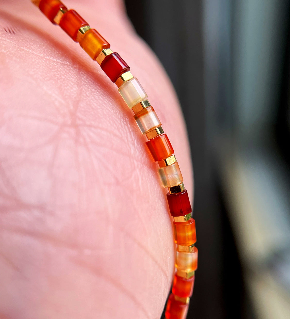 Himalaya Old Antiqe Sardonyx Red Agate Necklace Carnelian Bracelet Tibetan Mala Prayer Beads Natural Mini Small Size