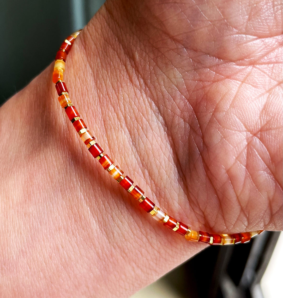 Himalaya Old Antiqe Sardonyx Red Agate Necklace Carnelian Bracelet Tibetan Mala Prayer Beads Natural Mini Small Size