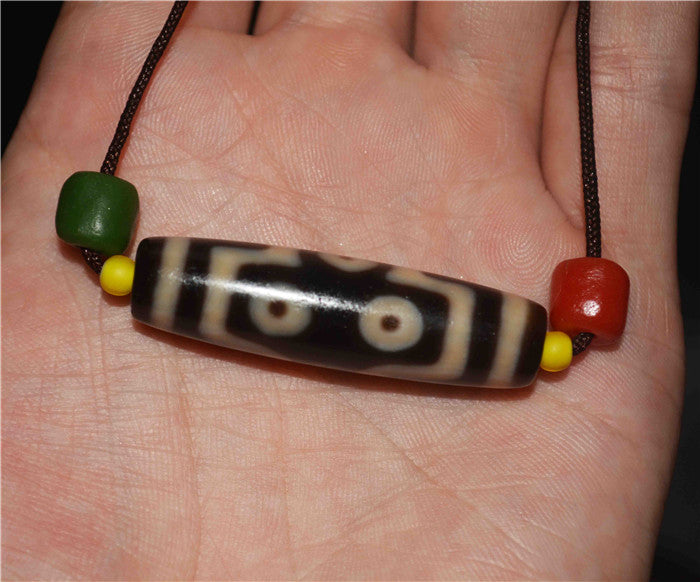 Genuine Himalayan Ancient Cinnabar  Seven Eyes Dzi Bead Amulet Tibetan Old Antique Real Agate Nepal Bloodspots 7 Eyed Pure Gzi Pendant Talisman Bracelet