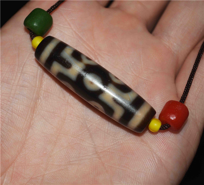 Genuine Himalayan Ancient Cinnabar  Seven Eyes Dzi Bead Amulet Tibetan Old Antique Real Agate Nepal Bloodspots 7 Eyed Pure Gzi Pendant Talisman Bracelet