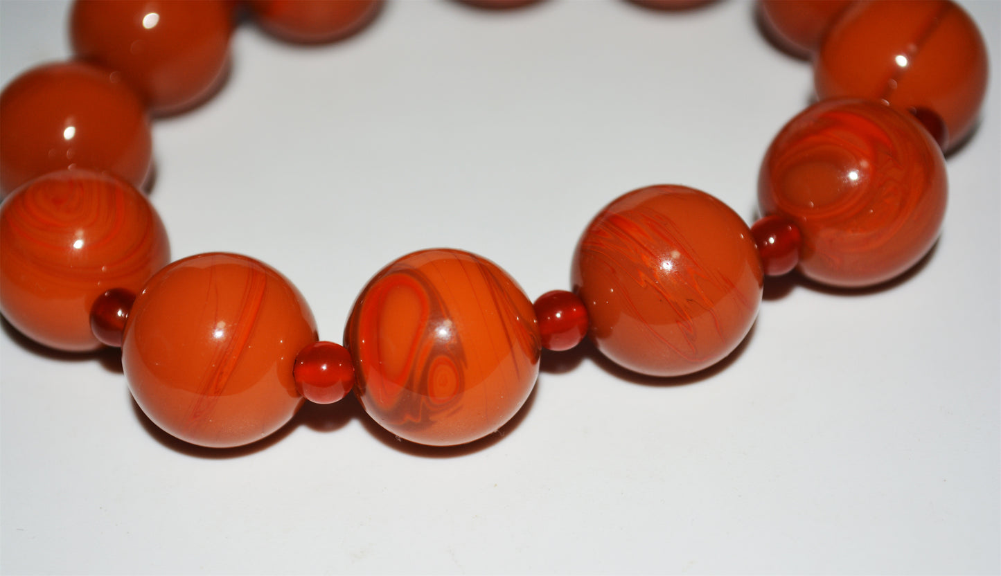 Genuine Himalayan Old Pema Raka Agate Bracelet Mala Prayer Beads Tibeta Nanhong Carnelian Rosary  Real Worry Amulet