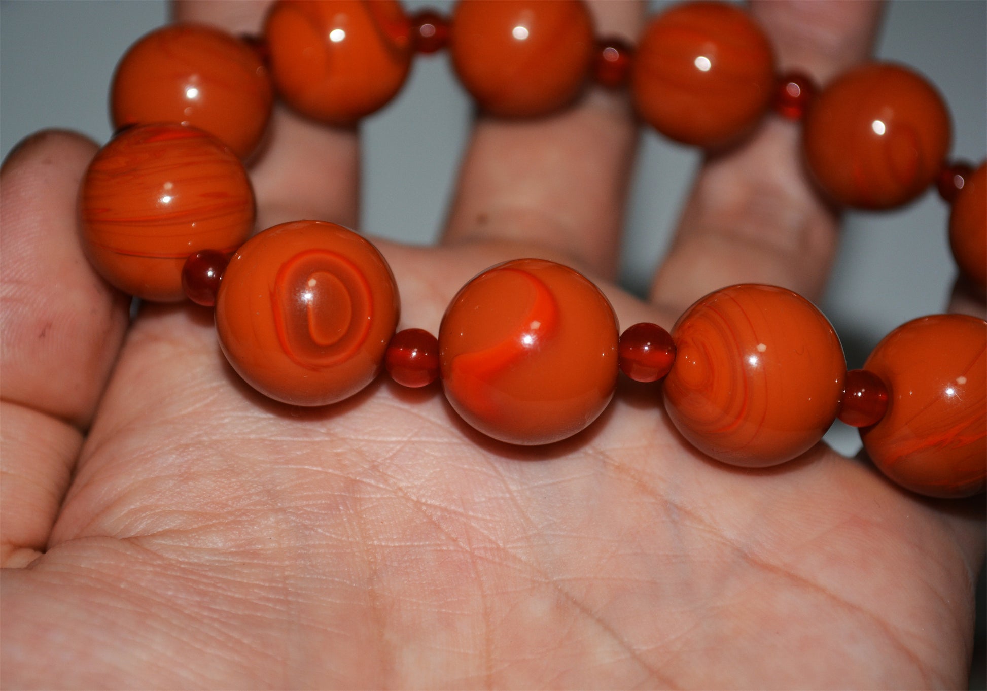 Genuine Himalayan Old Pema Raka Agate Bracelet Mala Prayer Beads Tibeta Nanhong Carnelian Rosary  Real Worry Amulet