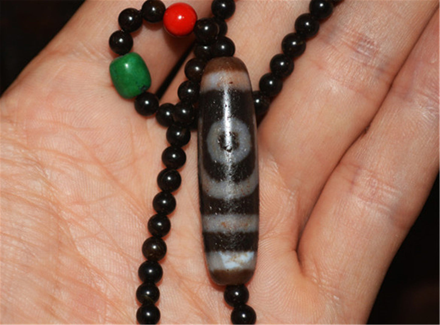 Genuine Tibetan Ancient Cinnabar Two Eyes Dzi Bead Amulet Himalaya Old Antique Real Agate Nepal Bloodspots 2 Eyed Pure Gzi Pendant Talisman Bracelet