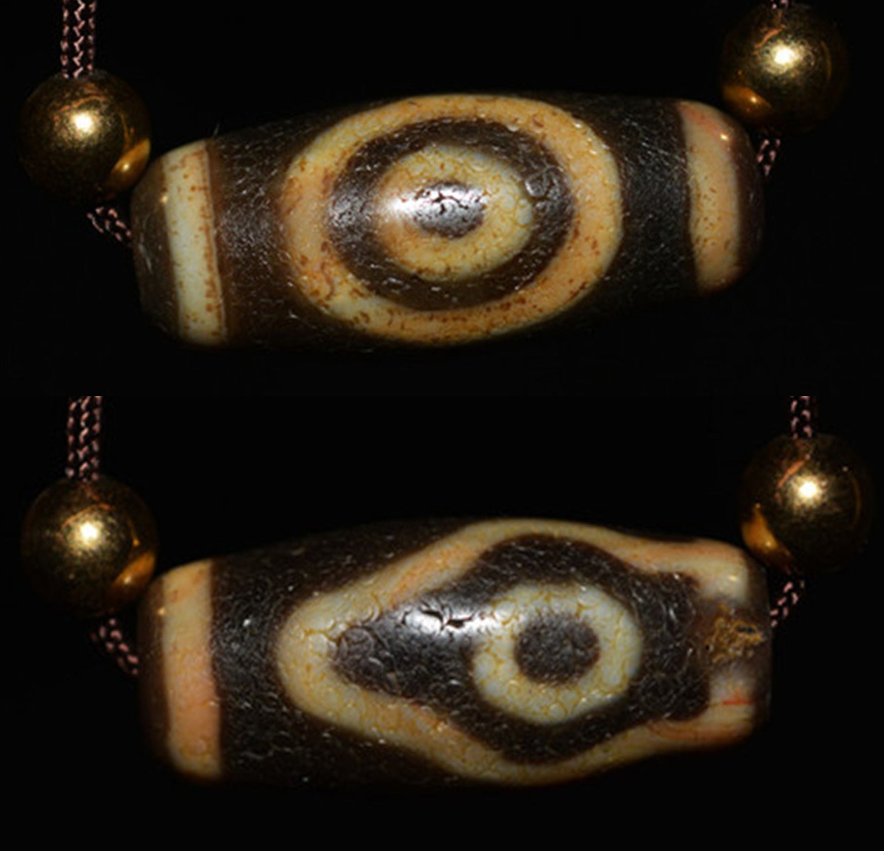 Genuine Tibetan Ancient Mountain One Eye Dzi Bead Pendant Amulet Pure Himalaya Old Antique Real Agate Nepal Three Two Eyed Pure Gzi Talisman Bracelet