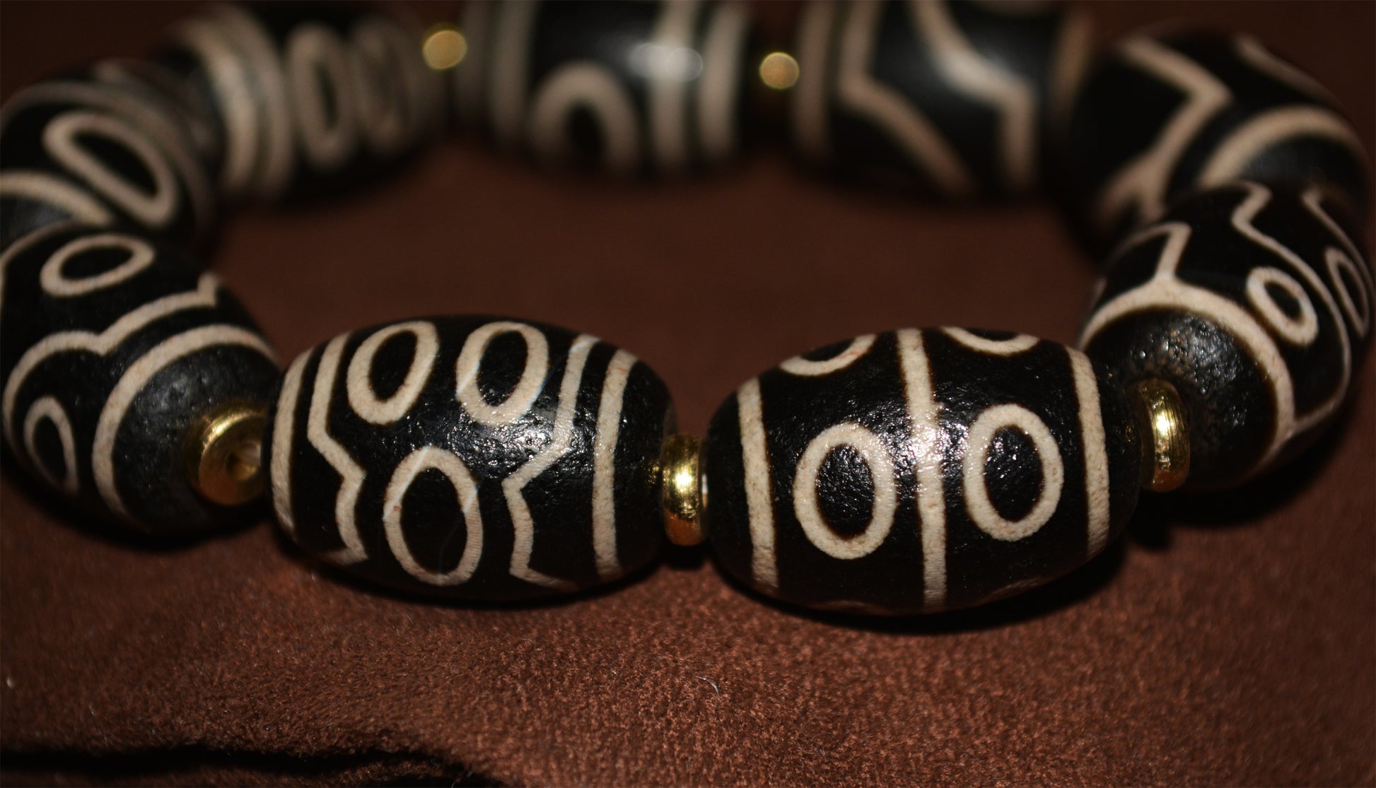 Real Tibetan Ancient Nine Eyes Dzi Bead Bracelet Amulet Himalaya Old Antique Genuine Agate Nepal One Two Three Four Five Six Seven Eight Eyed Pure Gzi Talisman Mala