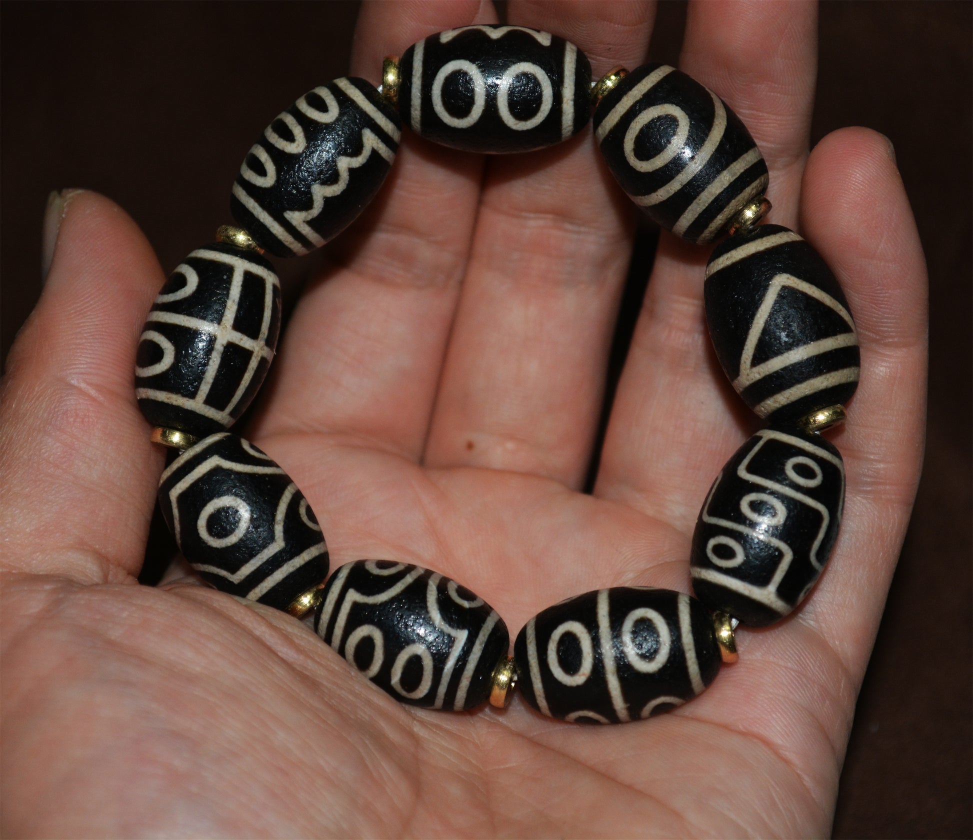 Real Tibetan Ancient Nine Eyes Dzi Bead Bracelet Amulet Himalaya Old Antique Genuine Agate Nepal One Two Three Four Five Six Seven Eight Eyed Pure Gzi Talisman Mala