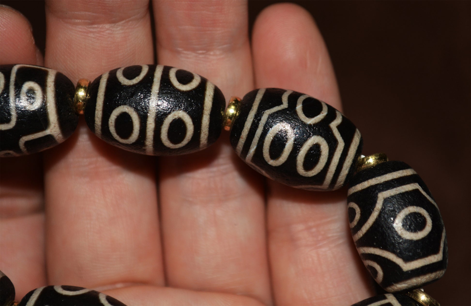 Real Tibetan Ancient Nine Eyes Dzi Bead Bracelet Amulet Himalaya Old Antique Genuine Agate Nepal One Two Three Four Five Six Seven Eight Eyed Pure Gzi Talisman Mala