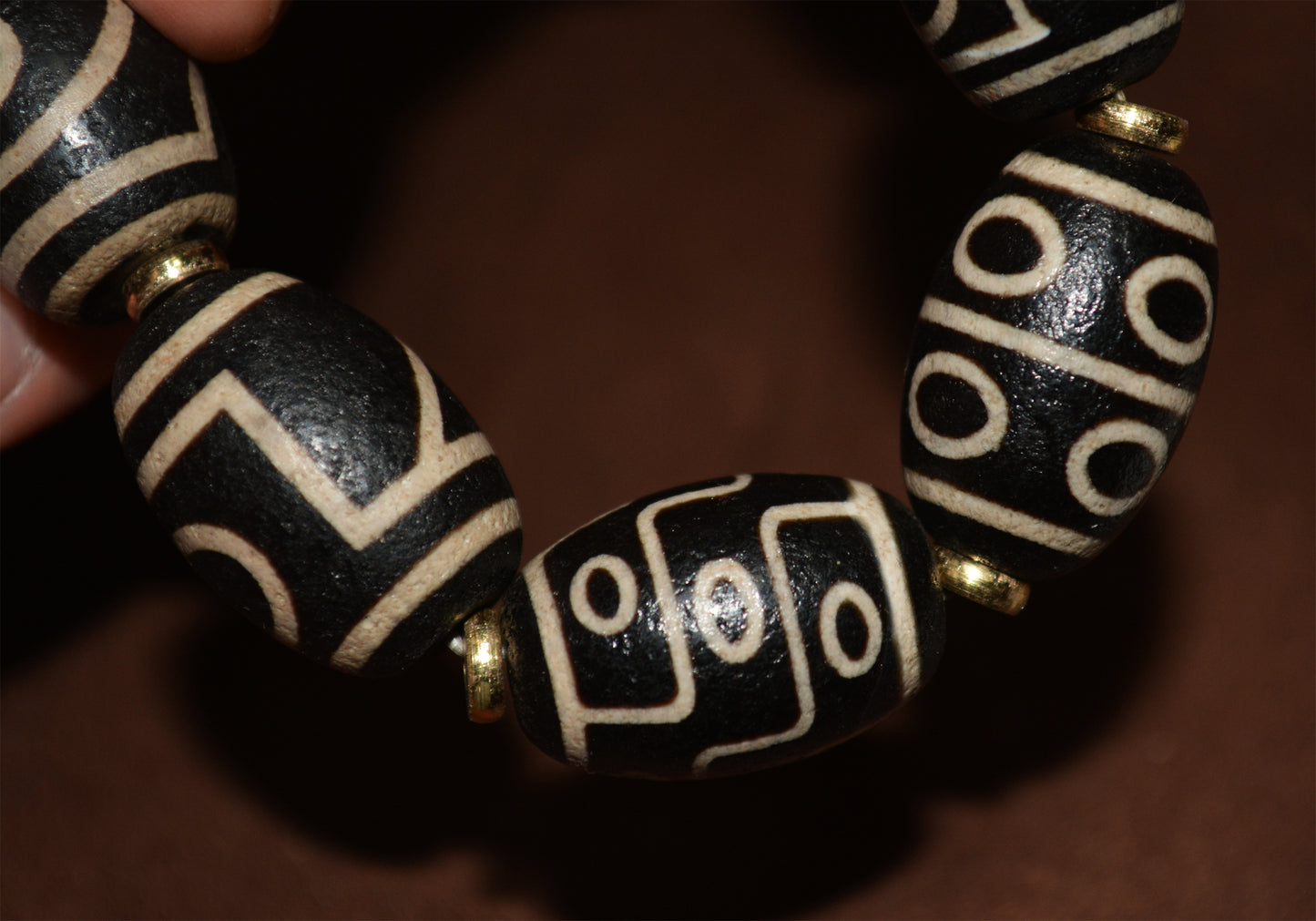 Real Tibetan Ancient Nine Eyes Dzi Bead Bracelet Amulet Himalaya Old Antique Genuine Agate Nepal One Two Three Four Five Six Seven Eight Eyed Pure Gzi Talisman Mala