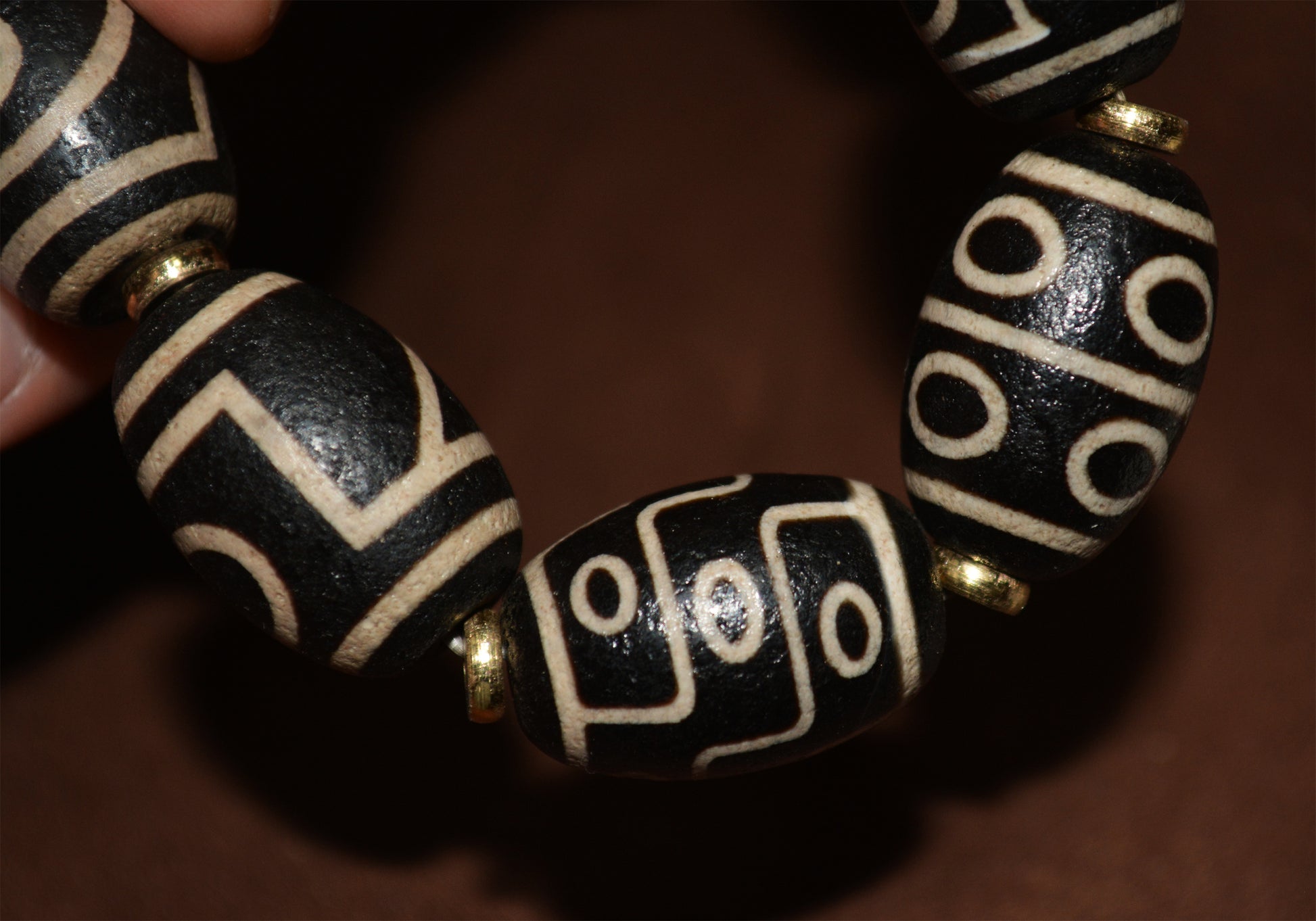 Real Tibetan Ancient Nine Eyes Dzi Bead Bracelet Amulet Himalaya Old Antique Genuine Agate Nepal One Two Three Four Five Six Seven Eight Eyed Pure Gzi Talisman Mala