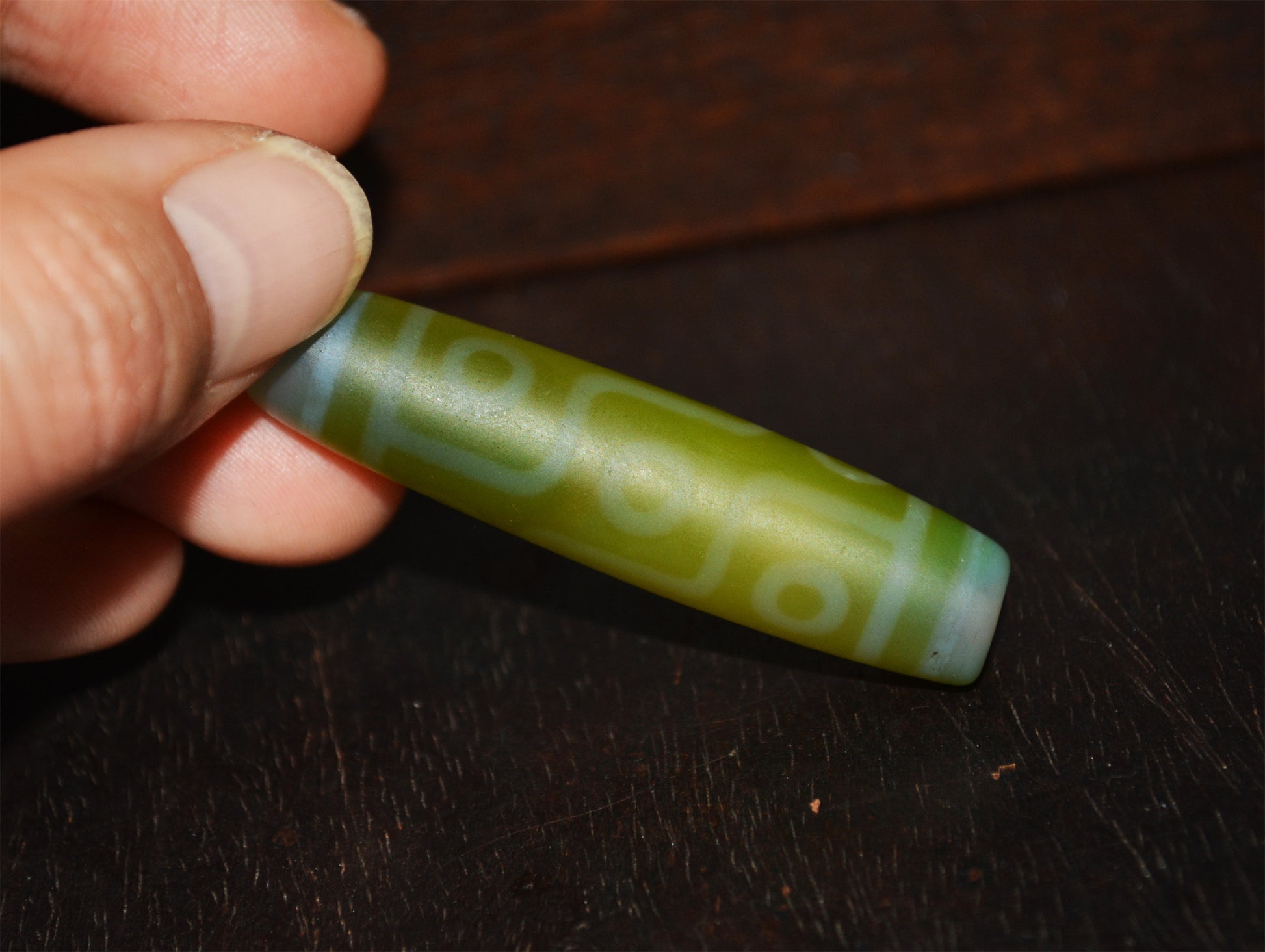 Genuine Tibetan Ancient Nine Eyes Dzi Bead Pendant Amulet Himalaya Old Antique Real Green Agate Nepal 9 Eyed Pure Gzi Talisman Bracelet