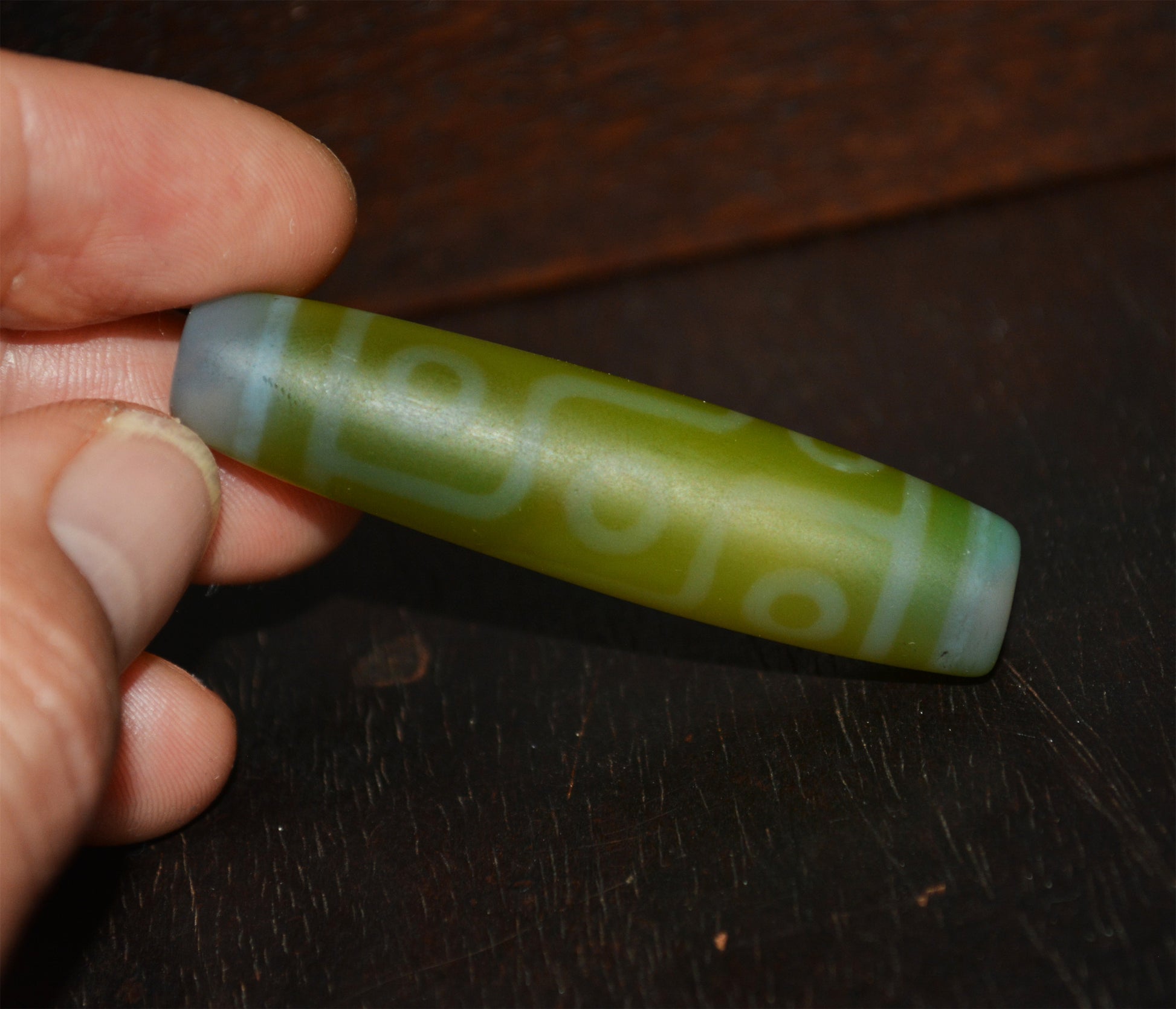 Genuine Tibetan Ancient Nine Eyes Dzi Bead Pendant Amulet Himalaya Old Antique Real Green Agate Nepal 9 Eyed Pure Gzi Talisman Bracelet