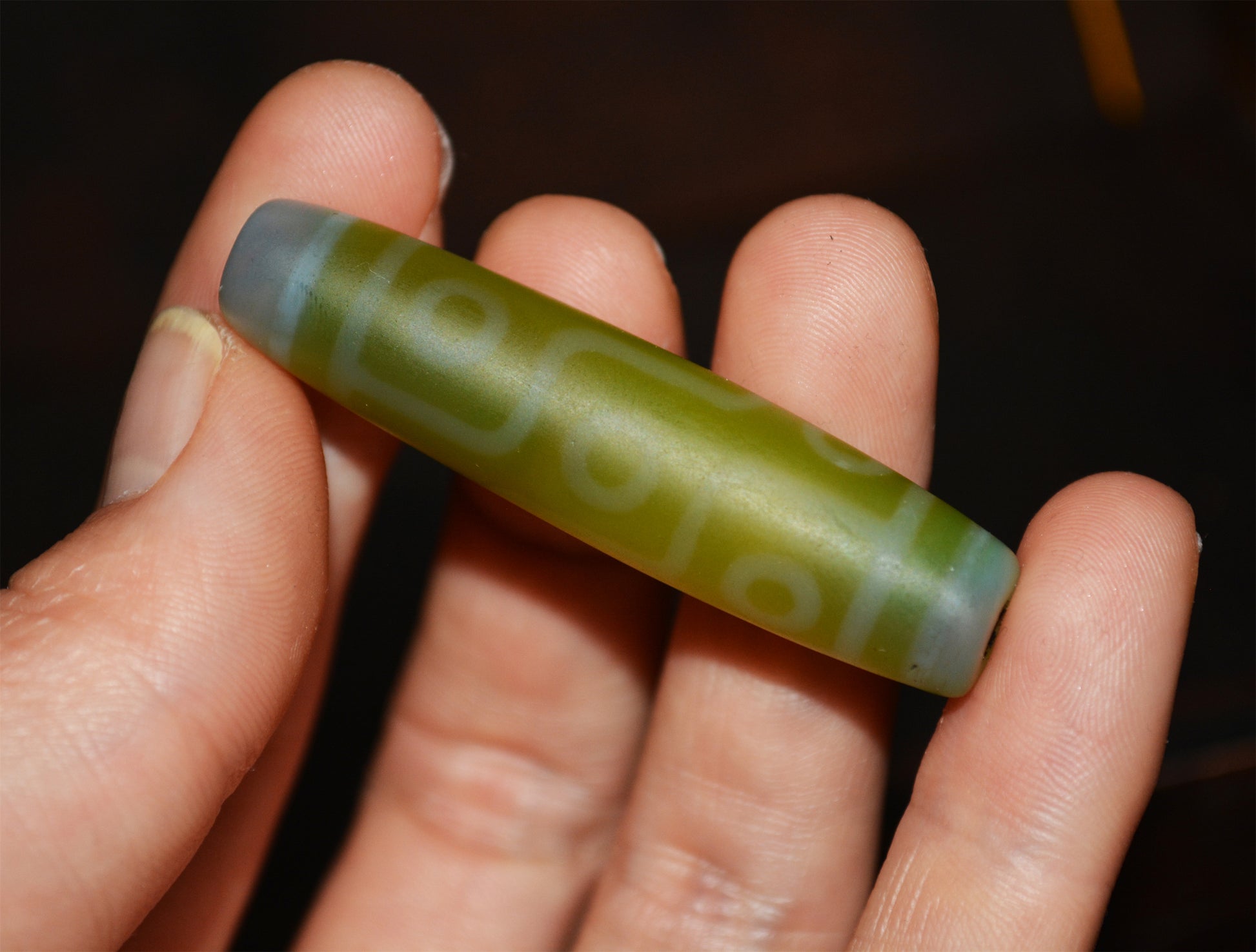 Genuine Tibetan Ancient Nine Eyes Dzi Bead Pendant Amulet Himalaya Old Antique Real Green Agate Nepal 9 Eyed Pure Gzi Talisman Bracelet