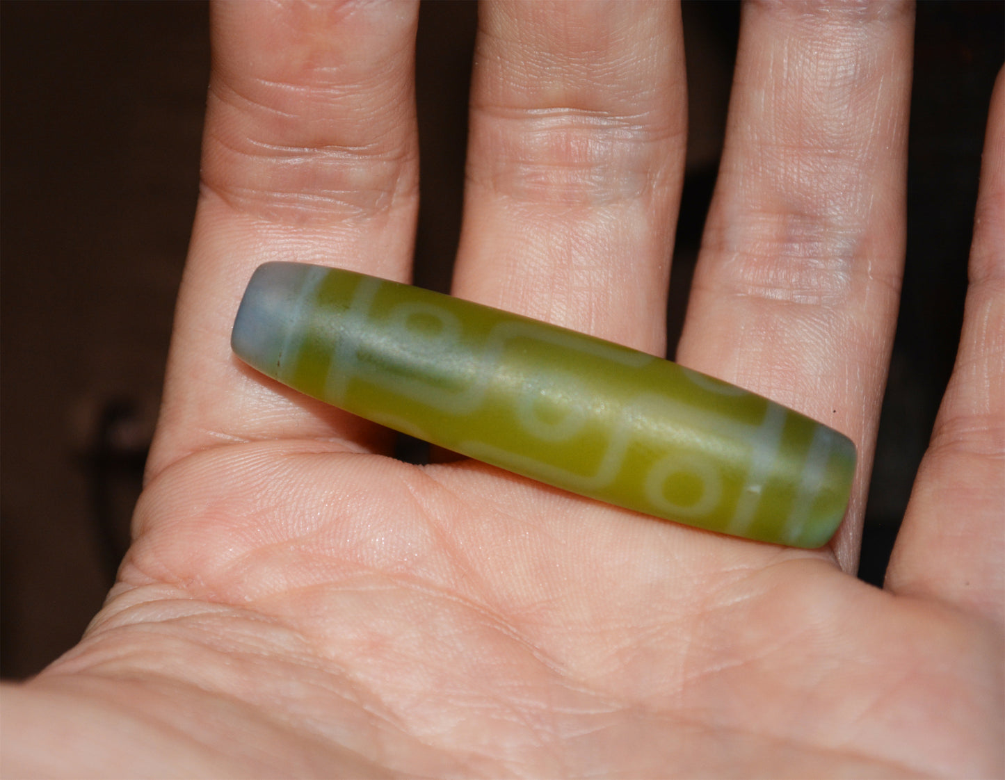 Genuine Tibetan Ancient Nine Eyes Dzi Bead Pendant Amulet Himalaya Old Antique Real Green Agate Nepal 9 Eyed Pure Gzi Talisman Bracelet