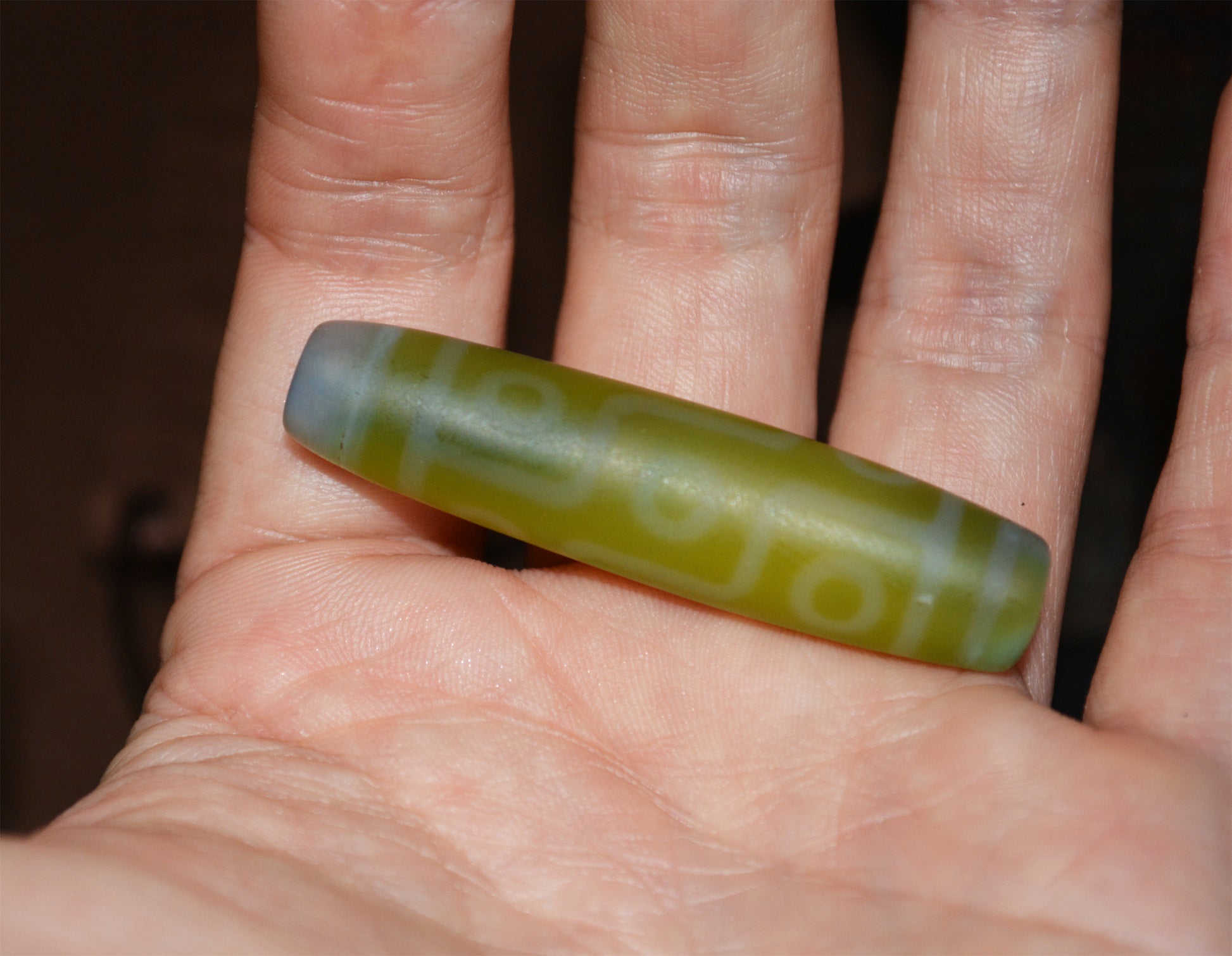 Genuine Tibetan Ancient Nine Eyes Dzi Bead Pendant Amulet Himalaya Old Antique Real Green Agate Nepal 9 Eyed Pure Gzi Talisman Bracelet