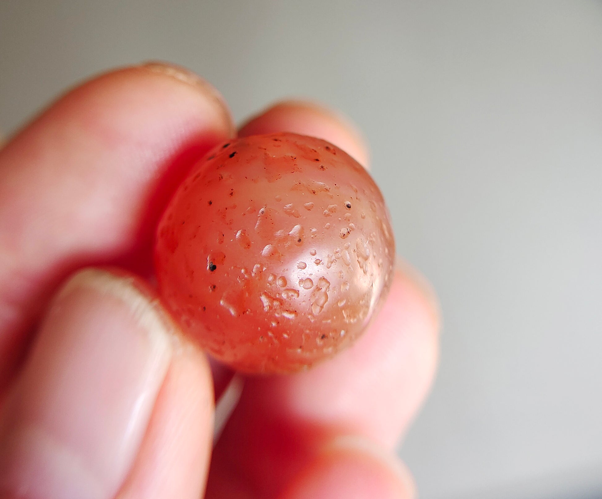 Genuine Himalayan Ancient Pema Raka Agate Bead Nanhong Red Carnelian Tibetan Pendant Old Real Amulet 20mm