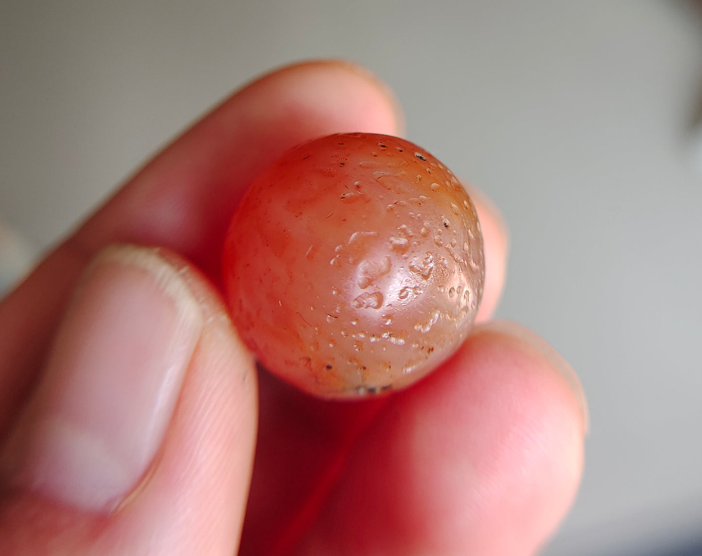 Genuine Himalayan Ancient Pema Raka Agate Bead Nanhong Red Carnelian Tibetan Pendant Old Real Amulet 20mm