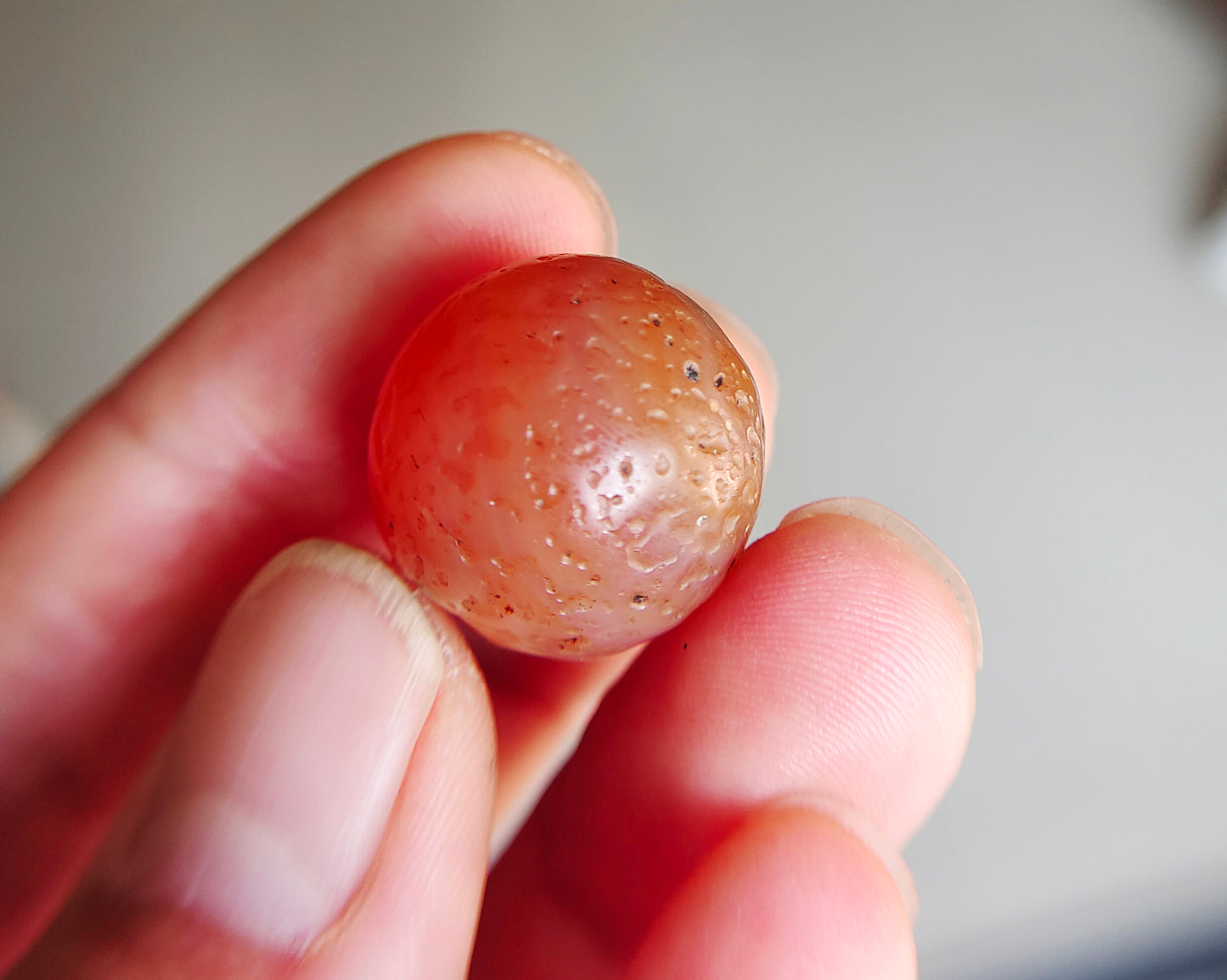 Genuine Himalayan Ancient Pema Raka Agate Bead Nanhong Red Carnelian Tibetan Pendant Old Real Amulet 20mm