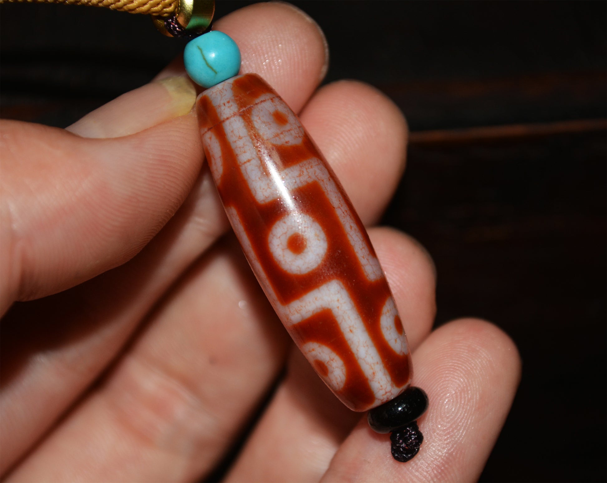 Genuine Tibetan Ancient Pure Nine Eyes Dzi Bead Pendant Amulet Himalaya Old Antique Real Agate Nepal 9 Eyed Gzi Talisman Bracelet