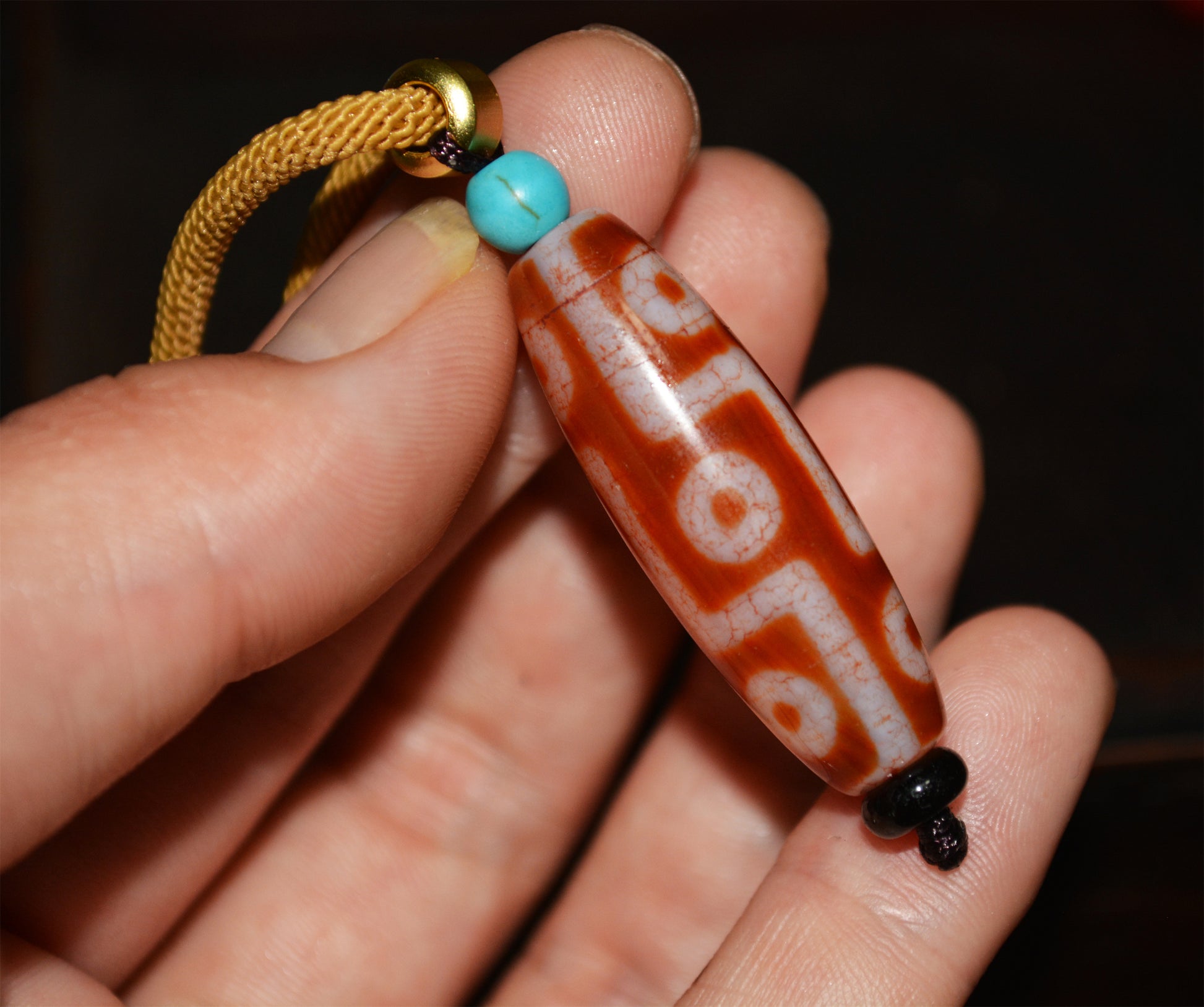 Genuine Tibetan Ancient Pure Nine Eyes Dzi Bead Pendant Amulet Himalaya Old Antique Real Agate Nepal 9 Eyed Gzi Talisman Bracelet