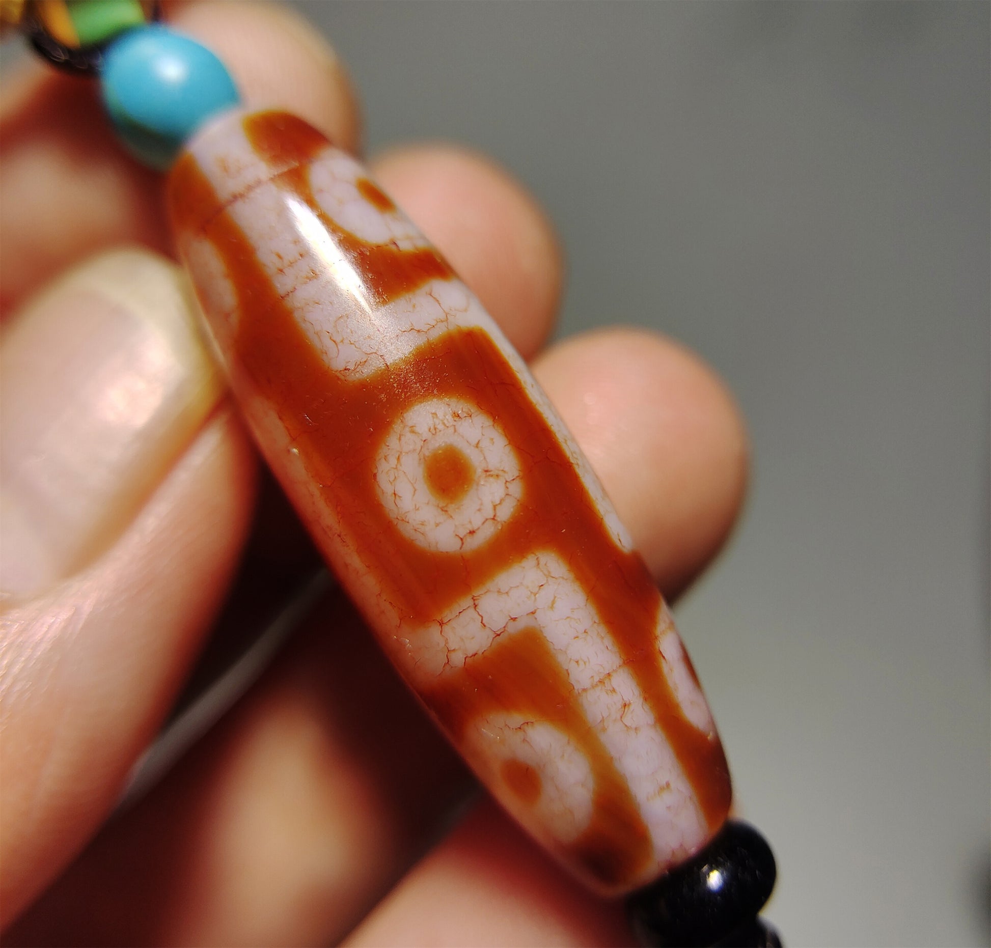 Genuine Tibetan Ancient Pure Nine Eyes Dzi Bead Pendant Amulet Himalaya Old Antique Real Agate Nepal 9 Eyed Gzi Talisman Bracelet