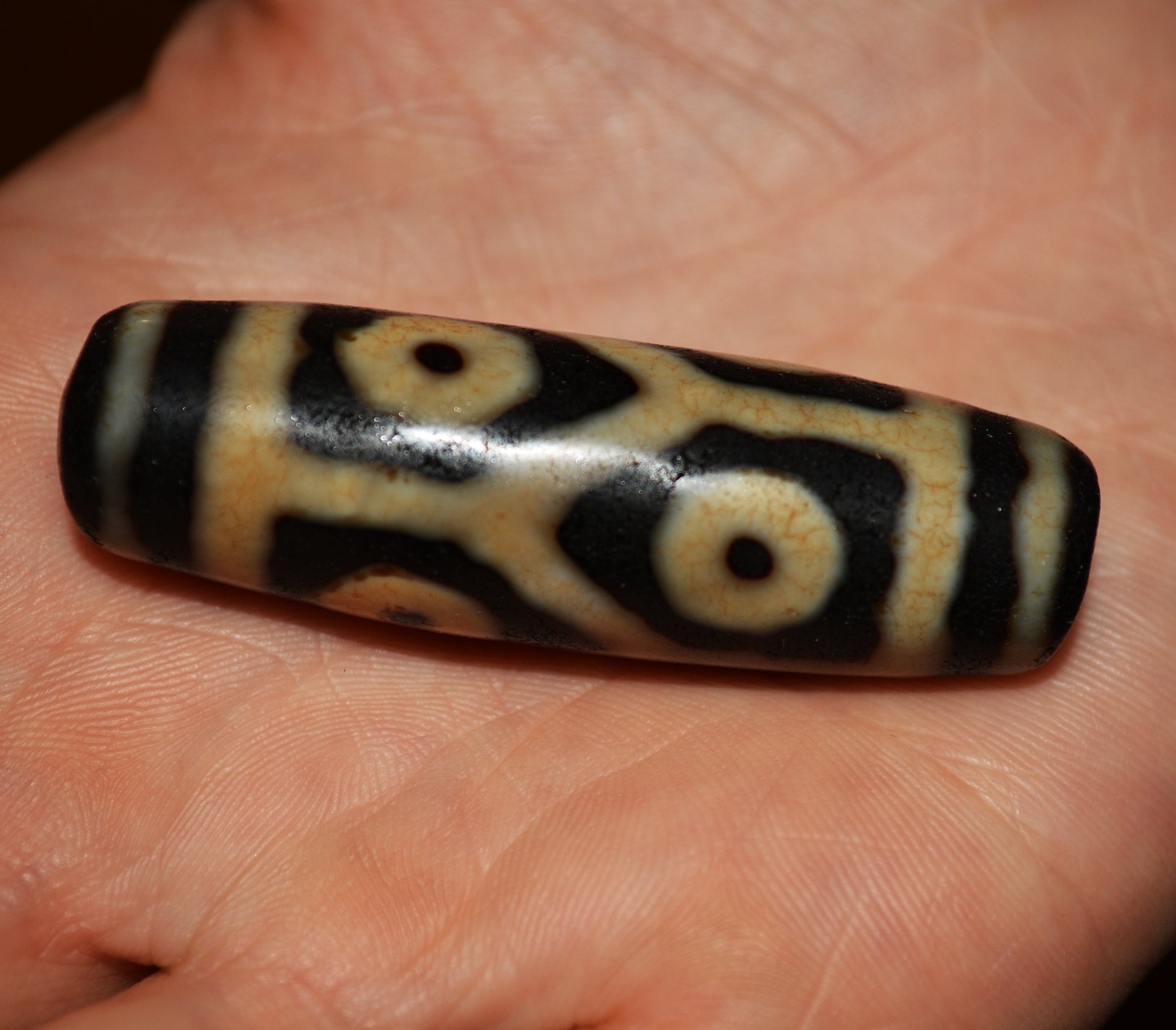 Tibetan Ancient Water Wave Six Eyes Dzi Bead Pendant Amulet Himalaya Old Antique Real Agate Nepal 6 Eyed Pure Tiger Tooth Gzi Talisman Bracelet