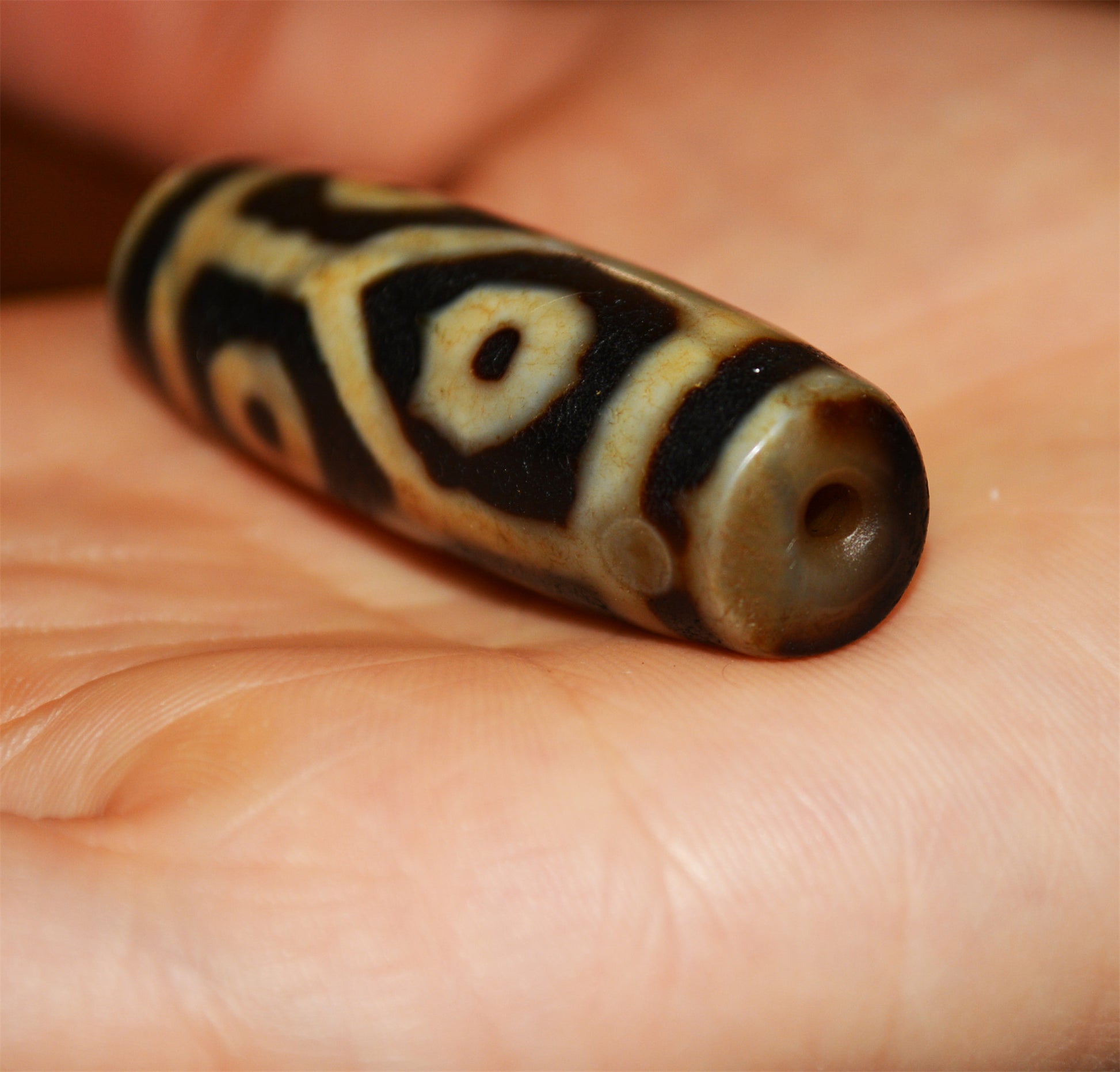 Tibetan Ancient Water Wave Six Eyes Dzi Bead Pendant Amulet Himalaya Old Antique Real Agate Nepal 6 Eyed Pure Tiger Tooth Gzi Talisman Bracelet