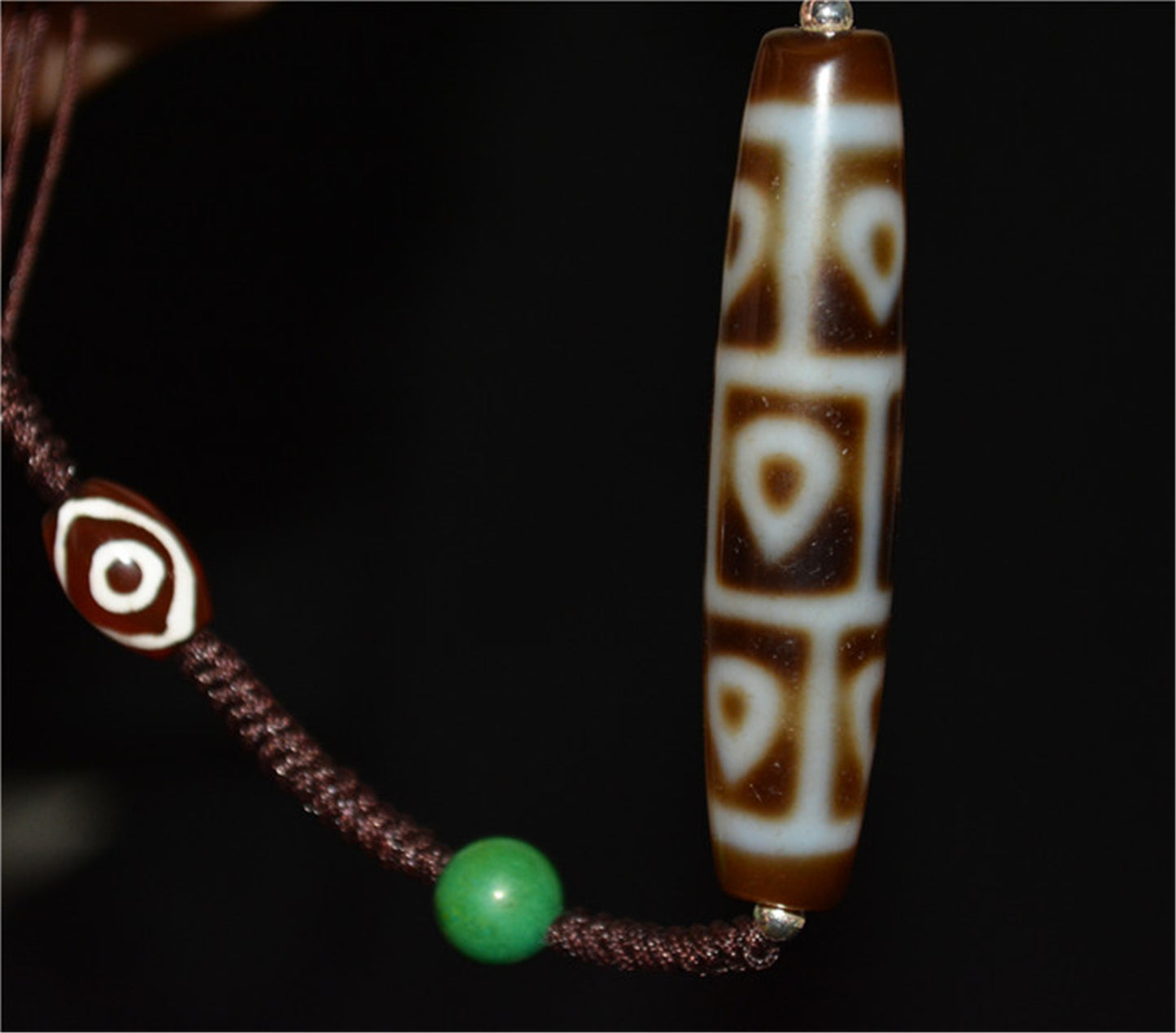 Genuine Tibetan Ancient Special Nine Eyes Dzi Bead Pendant Amulet Himalaya Old Antique Real Agate Nepal Buddha's Heart Bodhi Leaf 9 Eyed Pure Gzi Talisman Bracelet