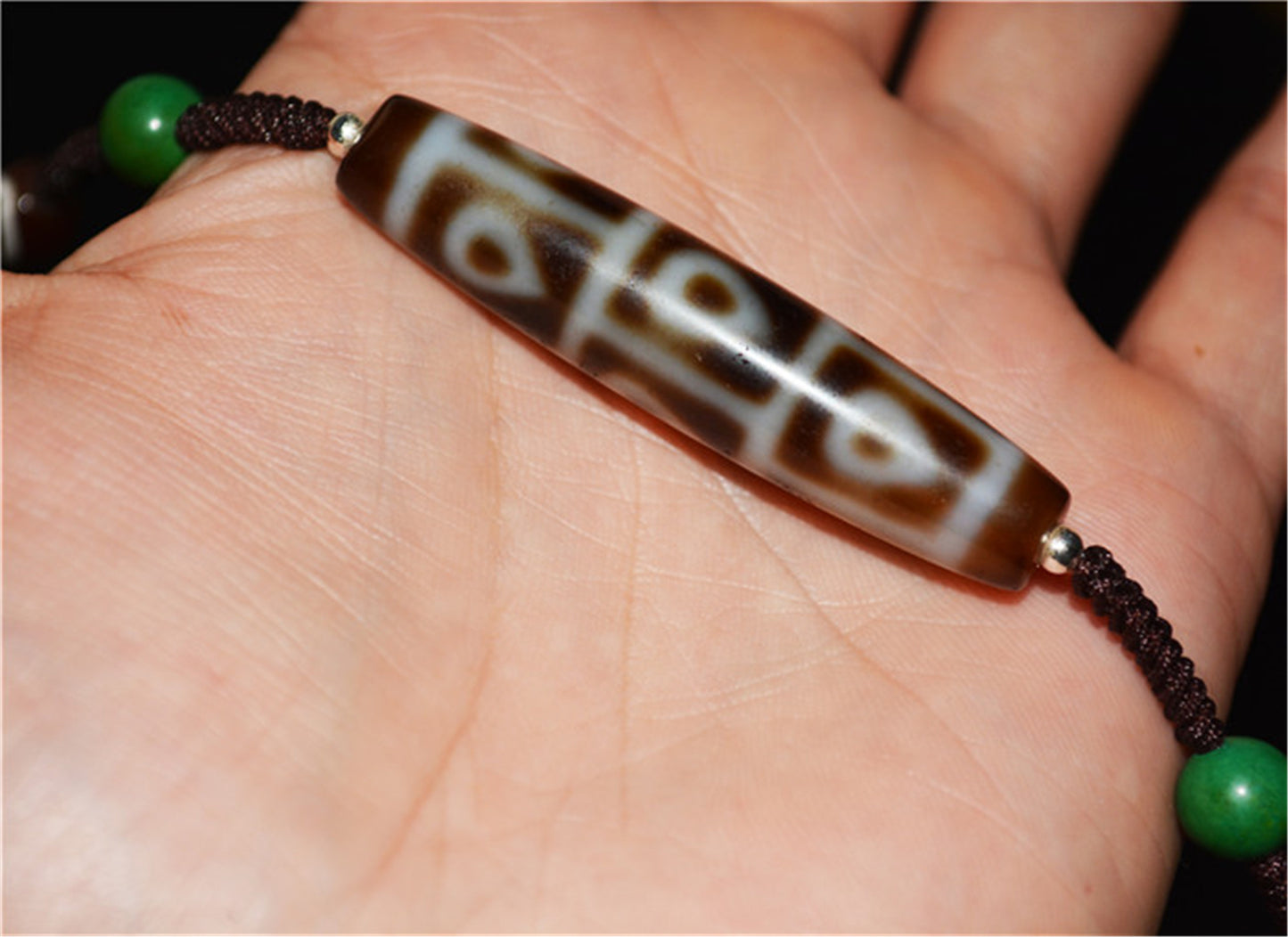 Genuine Tibetan Ancient Special Nine Eyes Dzi Bead Pendant Amulet Himalaya Old Antique Real Agate Nepal Buddha's Heart Bodhi Leaf 9 Eyed Pure Gzi Talisman Bracelet