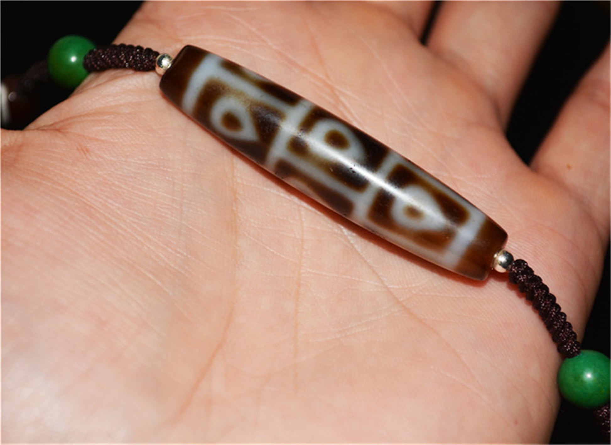 Genuine Tibetan Ancient Special Nine Eyes Dzi Bead Pendant Amulet Himalaya Old Antique Real Agate Nepal Buddha's Heart Bodhi Leaf 9 Eyed Pure Gzi Talisman Bracelet