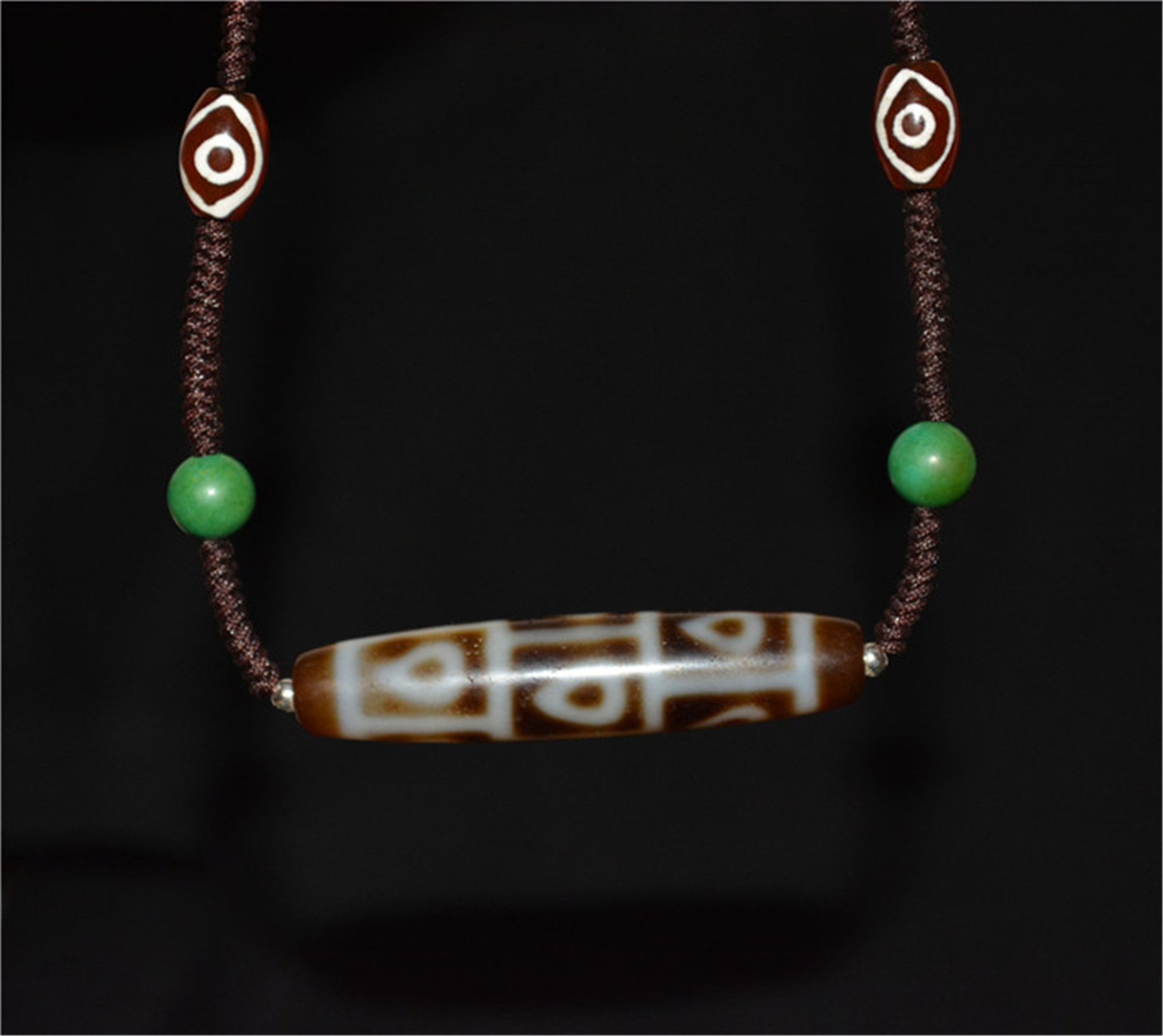 Genuine Tibetan Ancient Special Nine Eyes Dzi Bead Pendant Amulet Himalaya Old Antique Real Agate Nepal Buddha's Heart Bodhi Leaf 9 Eyed Pure Gzi Talisman Bracelet